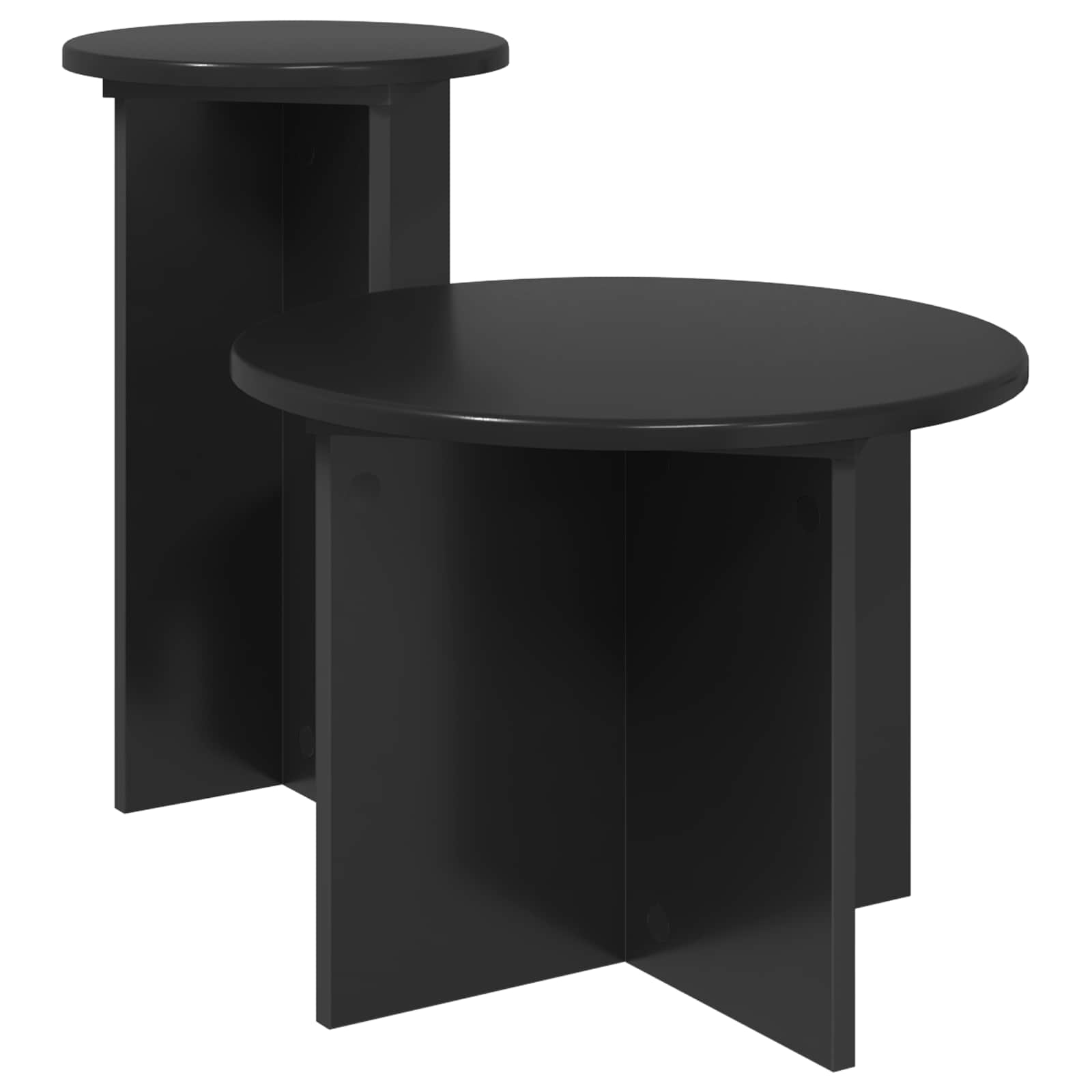 vidaXL Bijzettafelset met opslag 2 pcs Wit Bewerkt hout