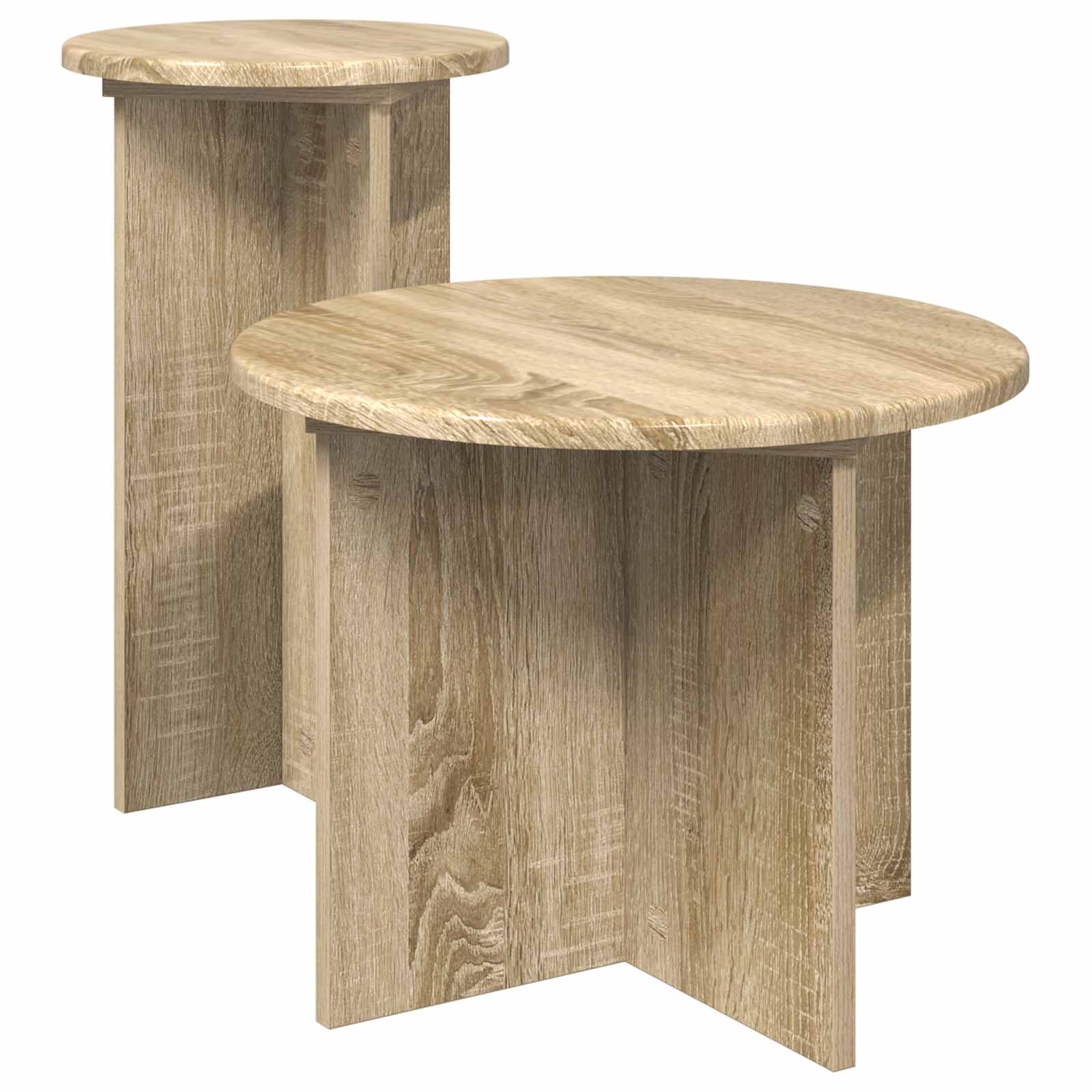 vidaXL Bijzettafelset met opslag 2 pcs Wit Bewerkt hout