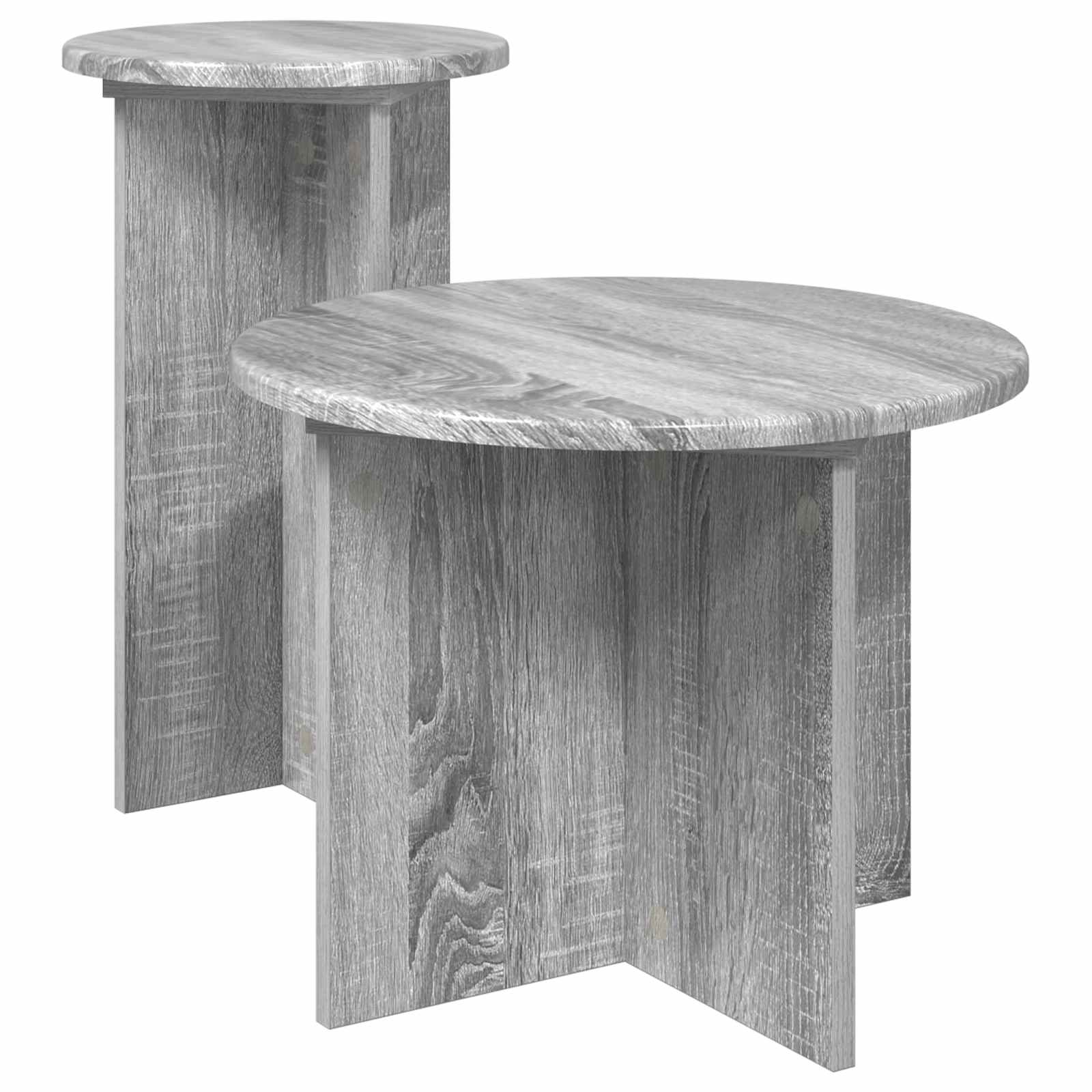 vidaXL Bijzettafelset met opslag 2 pcs Wit Bewerkt hout