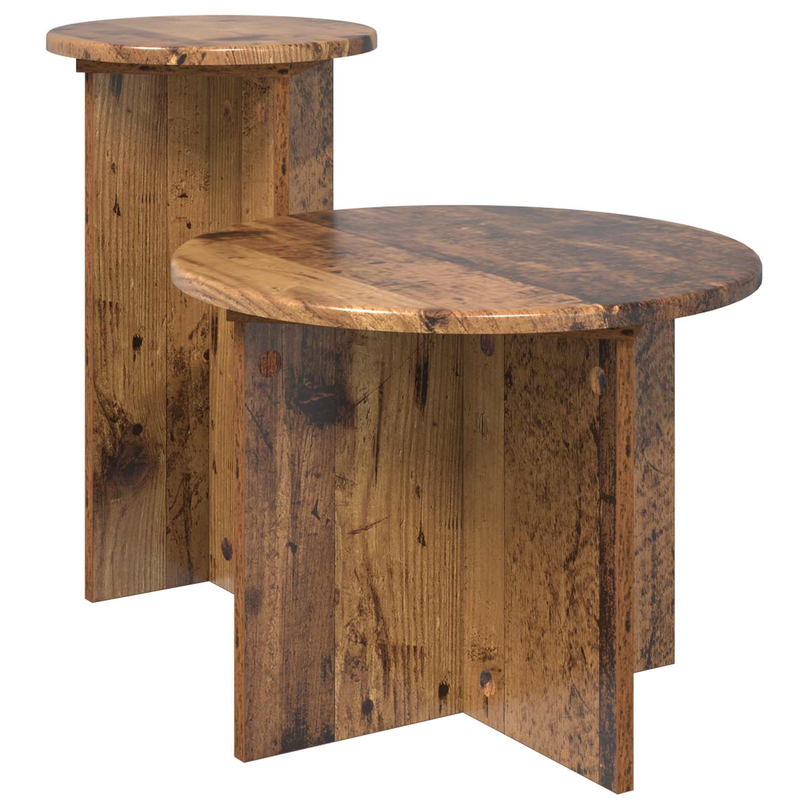 vidaXL Bijzettafelset met opslag 2 pcs Wit Bewerkt hout