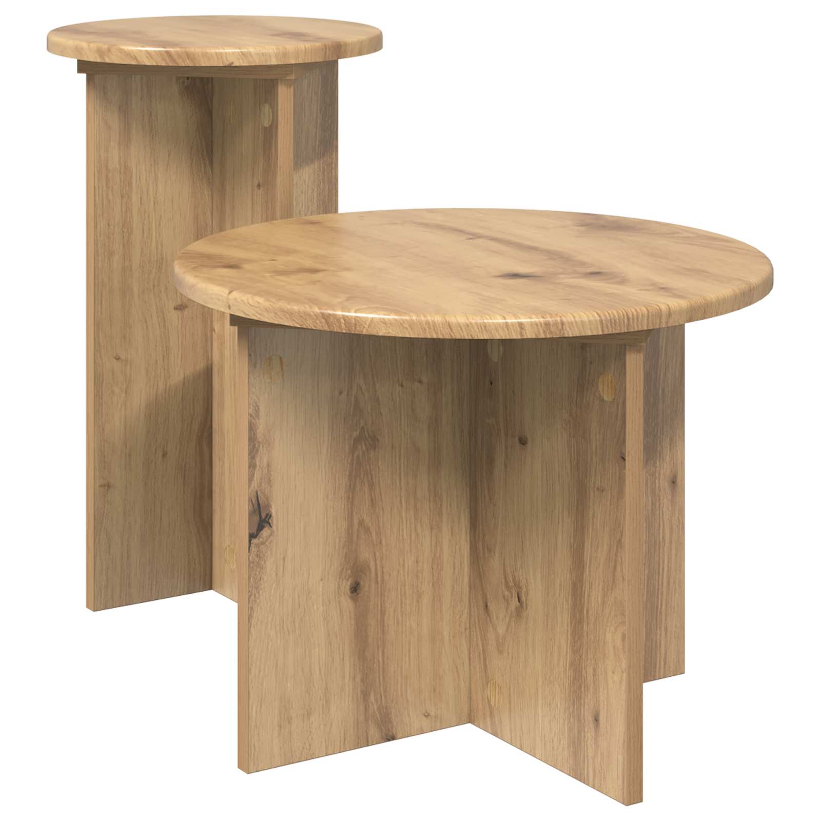 vidaXL Bijzettafelset met opslag 2 pcs Wit Bewerkt hout