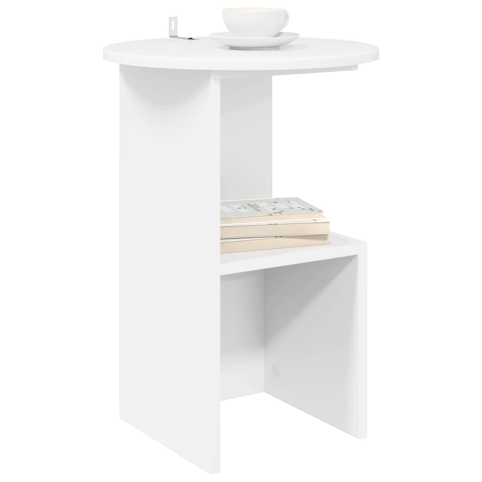 vidaXL Bijzettafel Wit Ø 39,5 x 55 cm Bewerkt hout