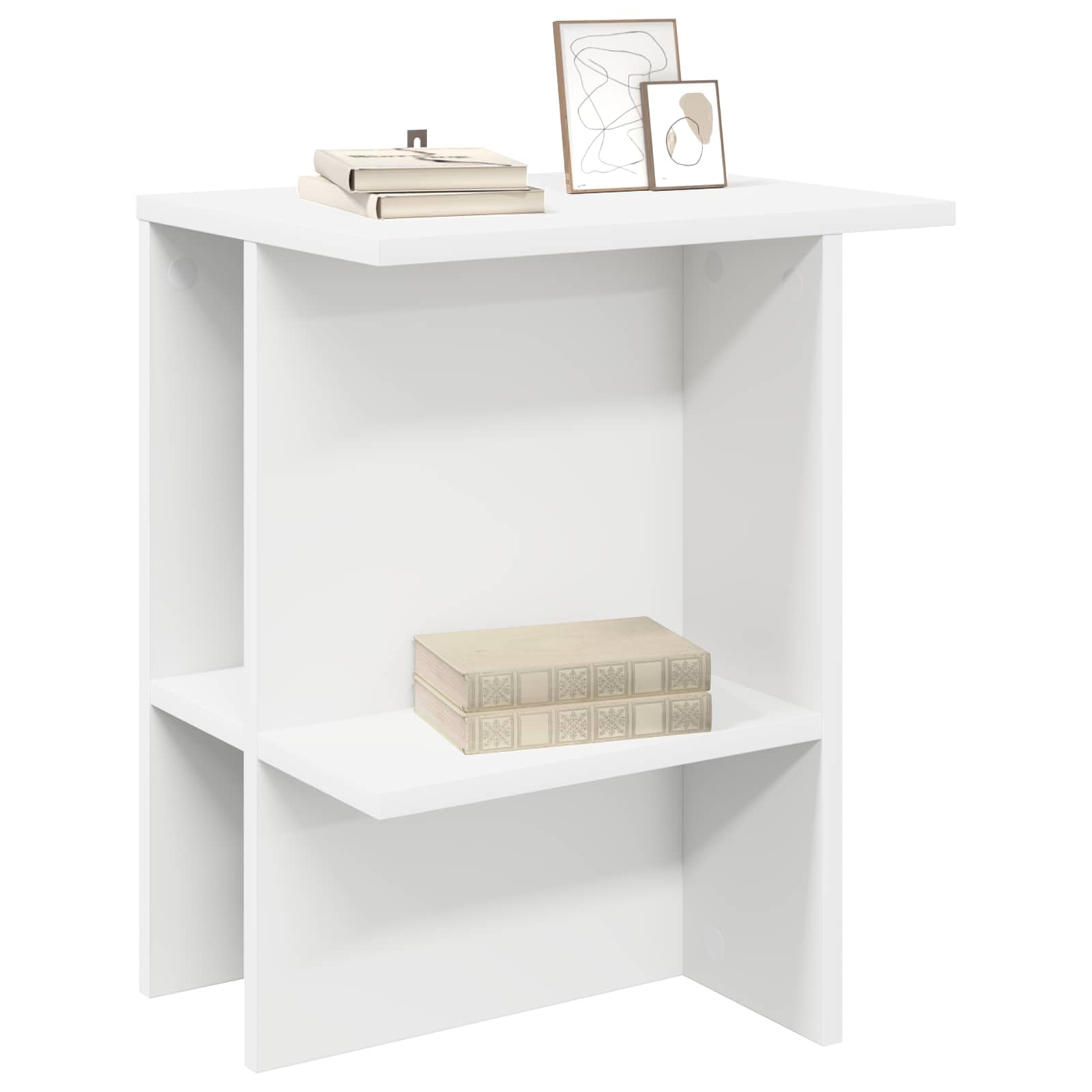 vidaXL Salontafel 2 pcs Wit 40 x 30 x 49 cm Bewerkt hout