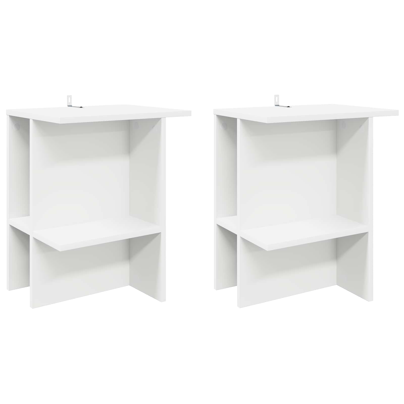 vidaXL Salontafel 2 pcs Wit 40 x 30 x 49 cm Bewerkt hout