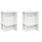 vidaXL Salontafel 2 pcs Wit 40 x 30 x 49 cm Bewerkt hout