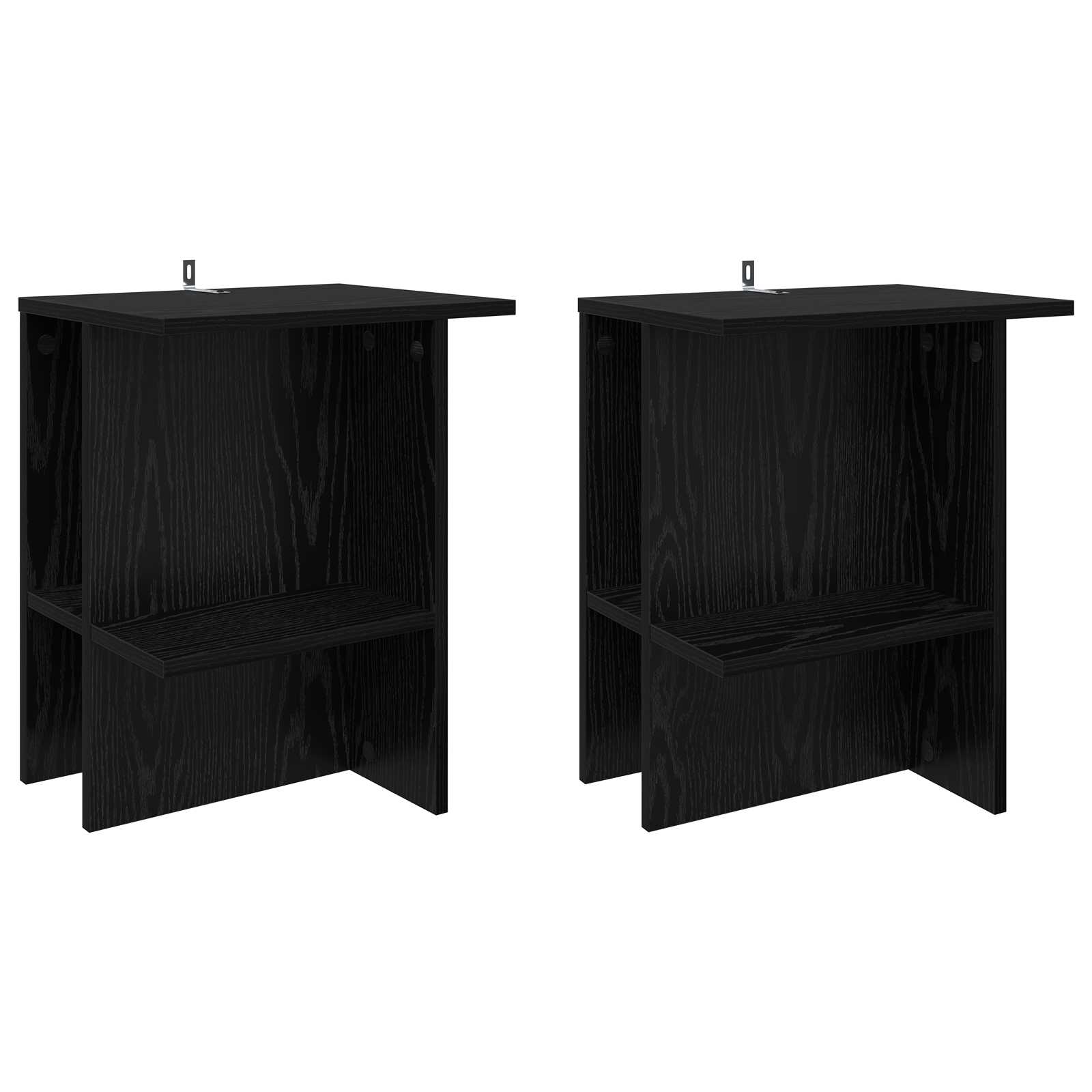 vidaXL Salontafel 2 pcs Wit 40 x 30 x 49 cm Bewerkt hout