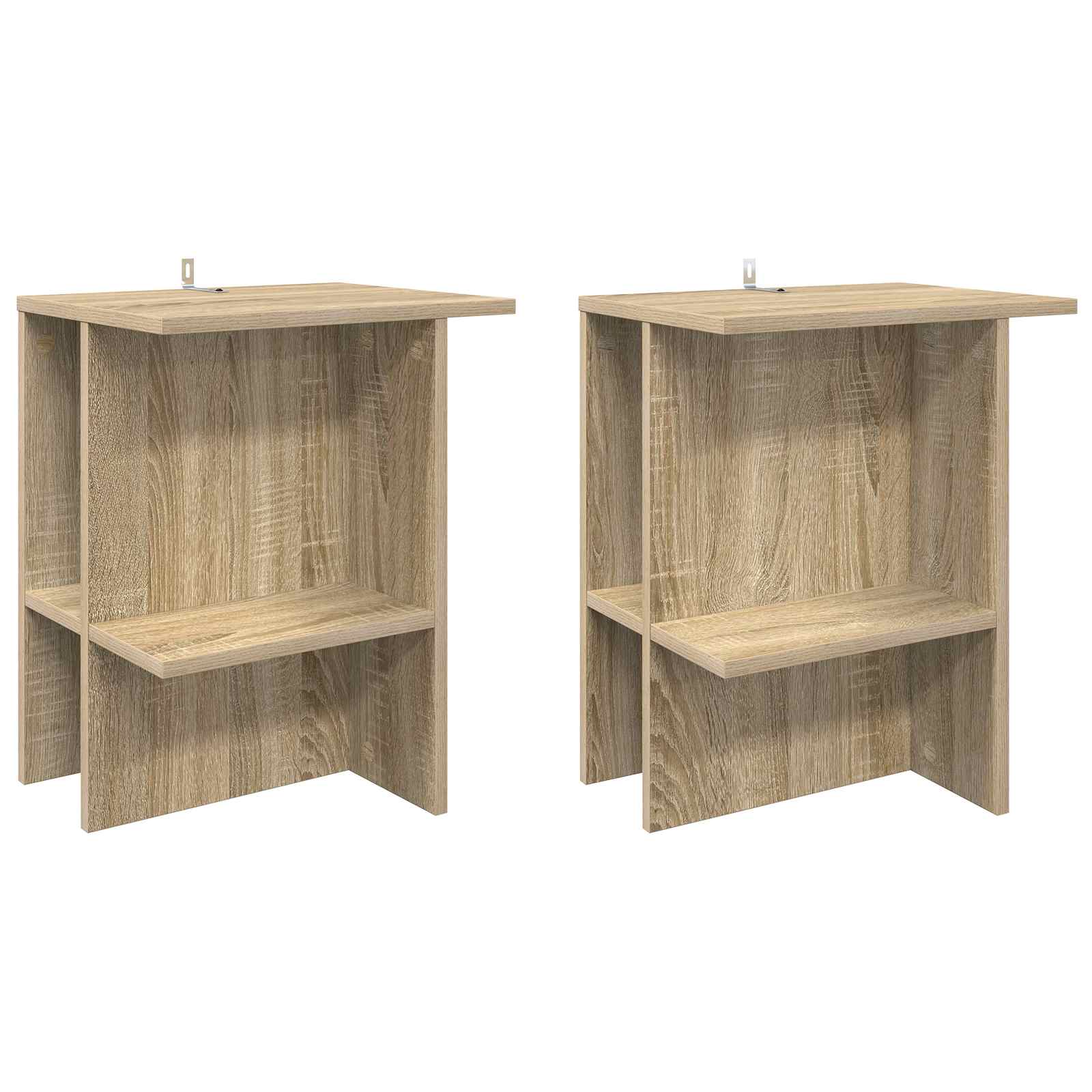 vidaXL Salontafel 2 pcs Wit 40 x 30 x 49 cm Bewerkt hout