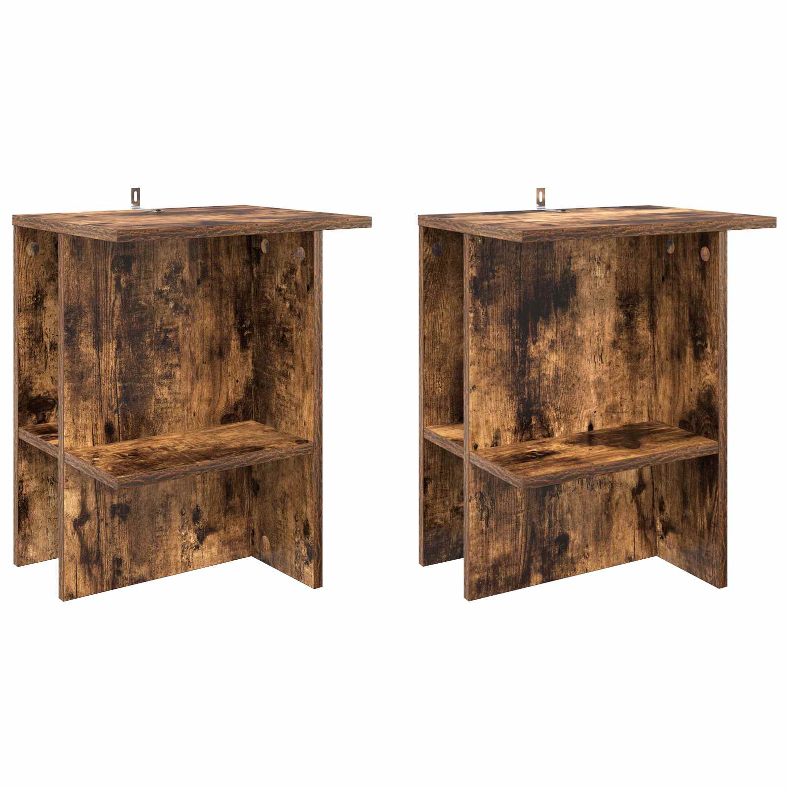 vidaXL Salontafel 2 pcs Wit 40 x 30 x 49 cm Bewerkt hout