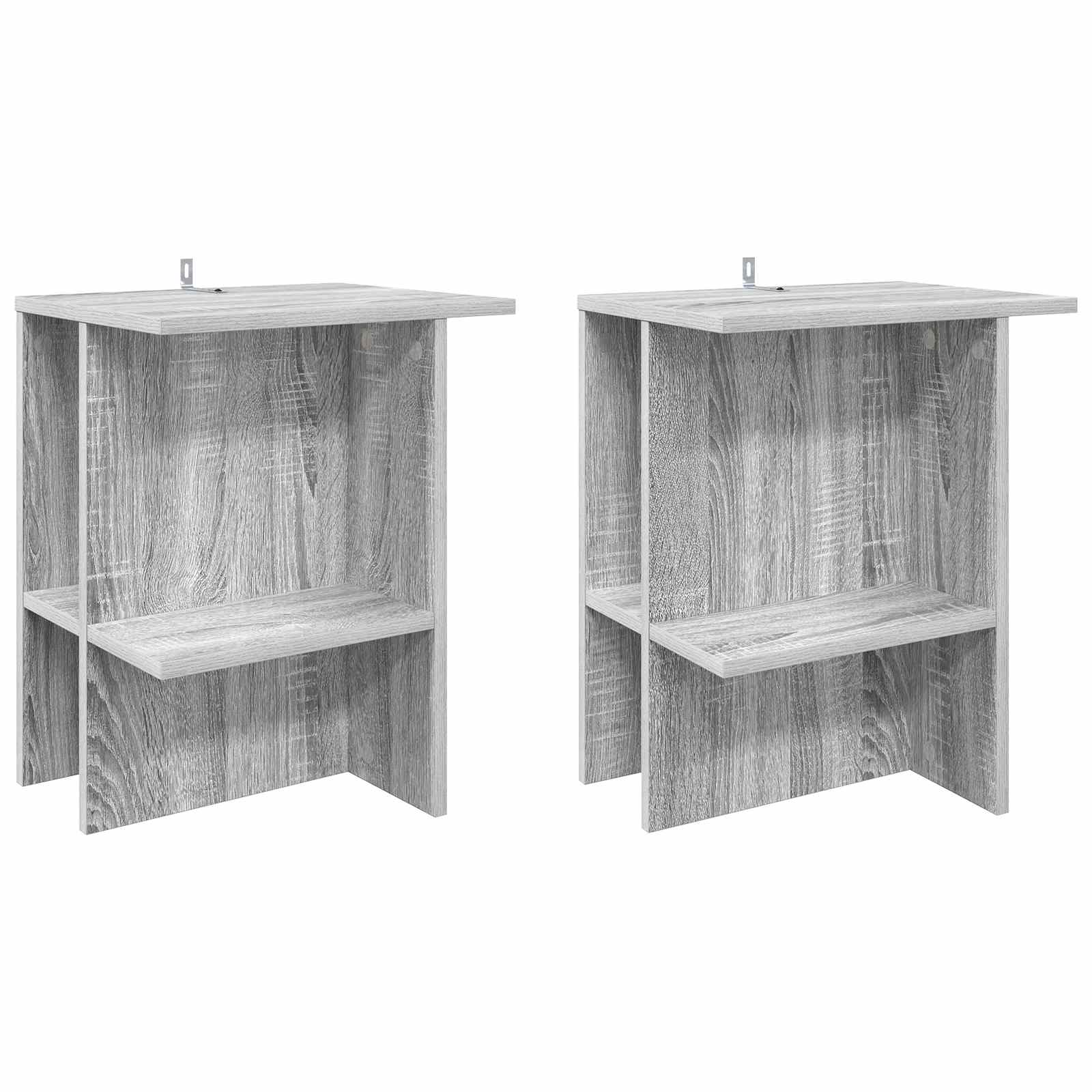 vidaXL Salontafel 2 pcs Wit 40 x 30 x 49 cm Bewerkt hout