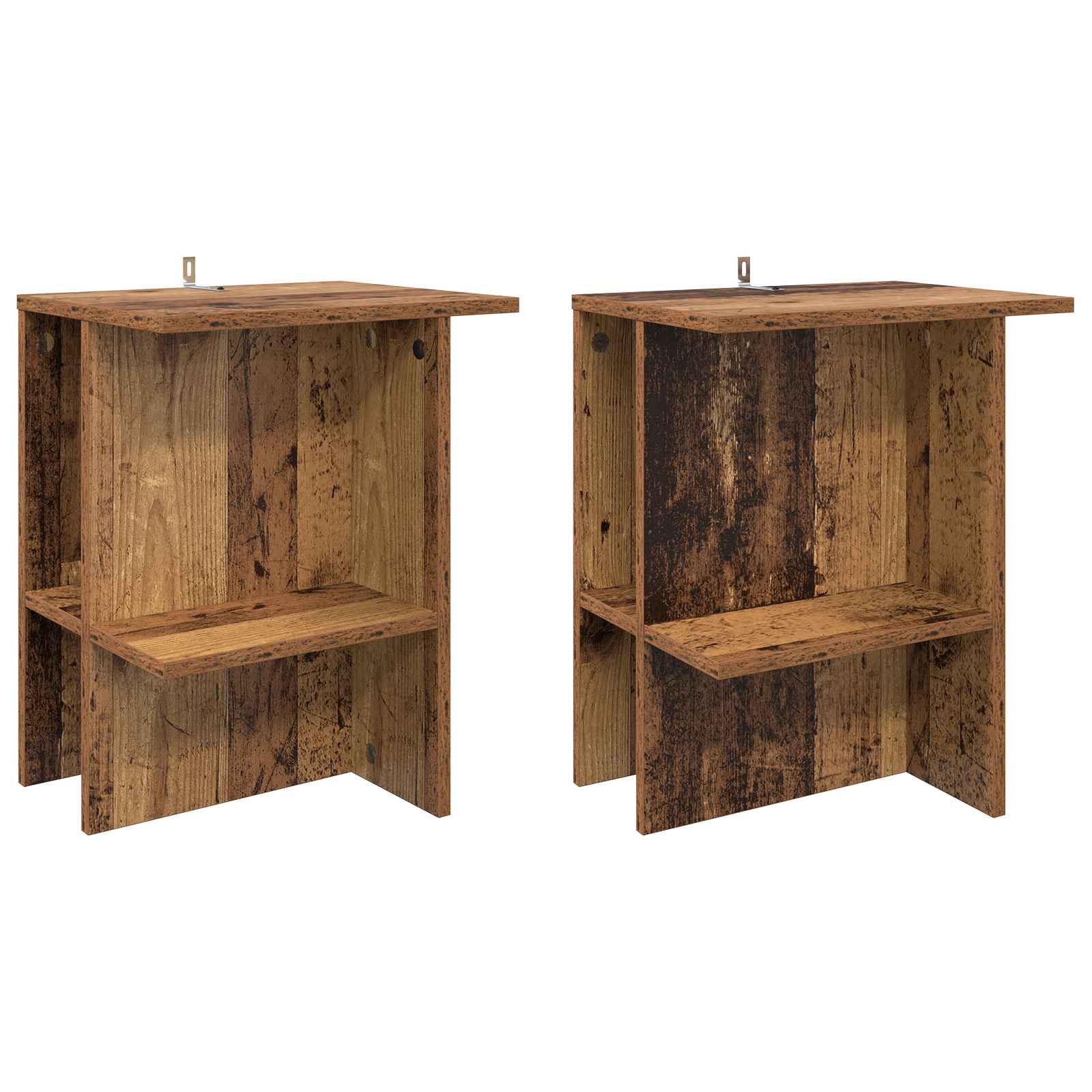 vidaXL Salontafel 2 pcs Wit 40 x 30 x 49 cm Bewerkt hout