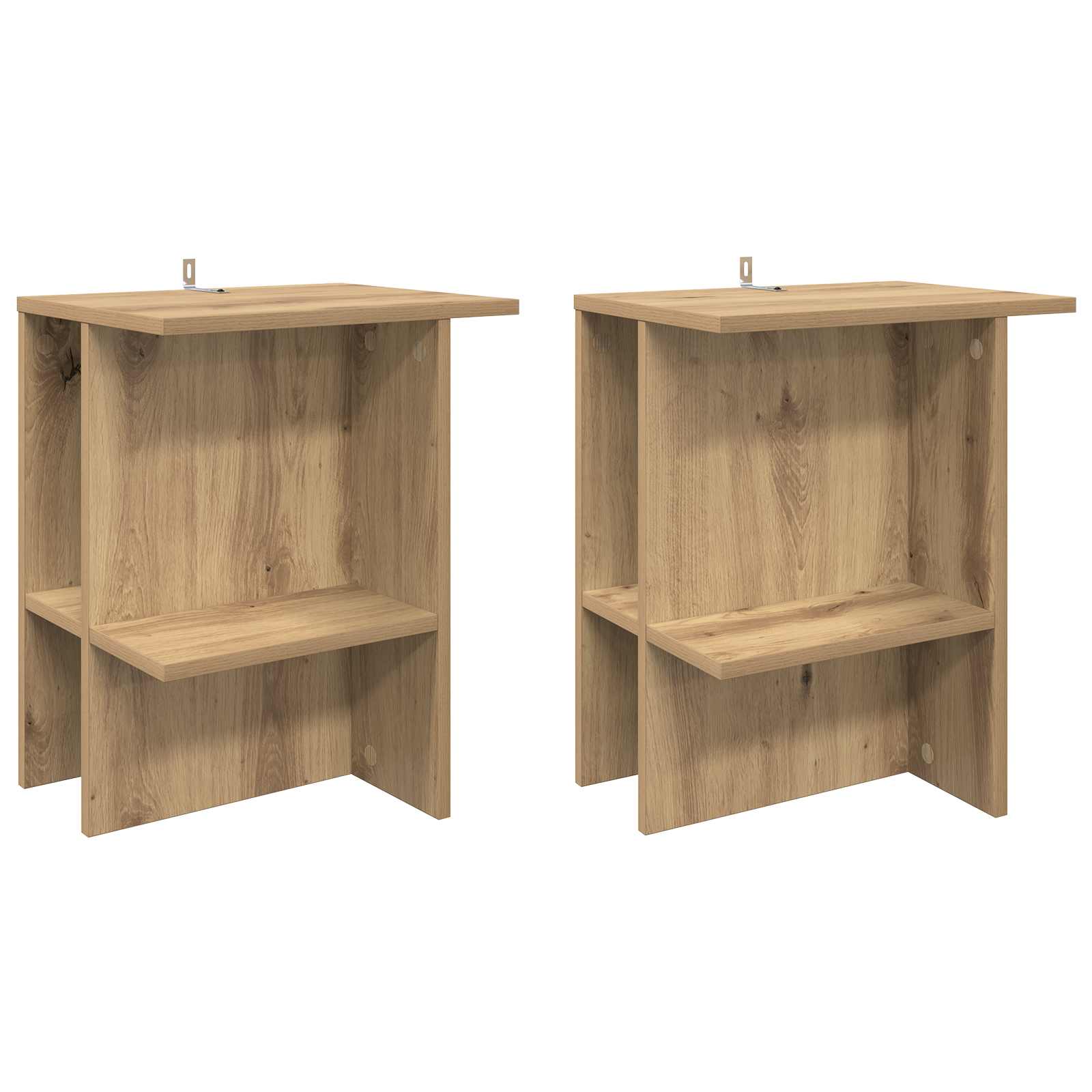 vidaXL Salontafel 2 pcs Wit 40 x 30 x 49 cm Bewerkt hout