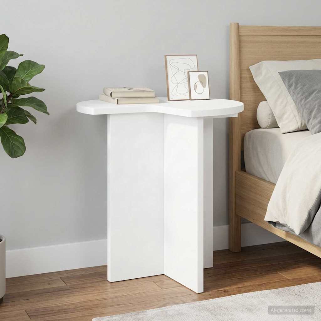 vidaXL Bijzettafel met opslag Wit Ø 39 x 38 cm Bewerkt hout