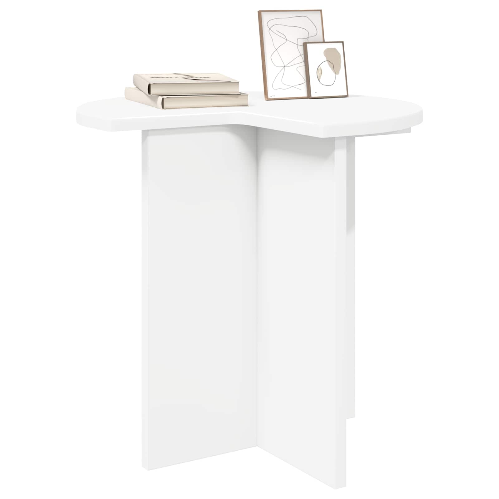 vidaXL Bijzettafel met opslag Wit Ø 39 x 38 cm Bewerkt hout