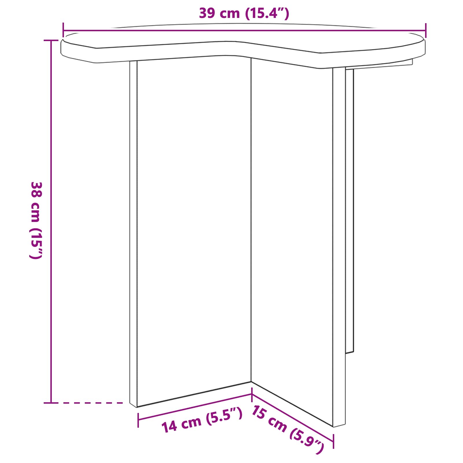 vidaXL Bijzettafel met opslag Wit Ø 39 x 38 cm Bewerkt hout