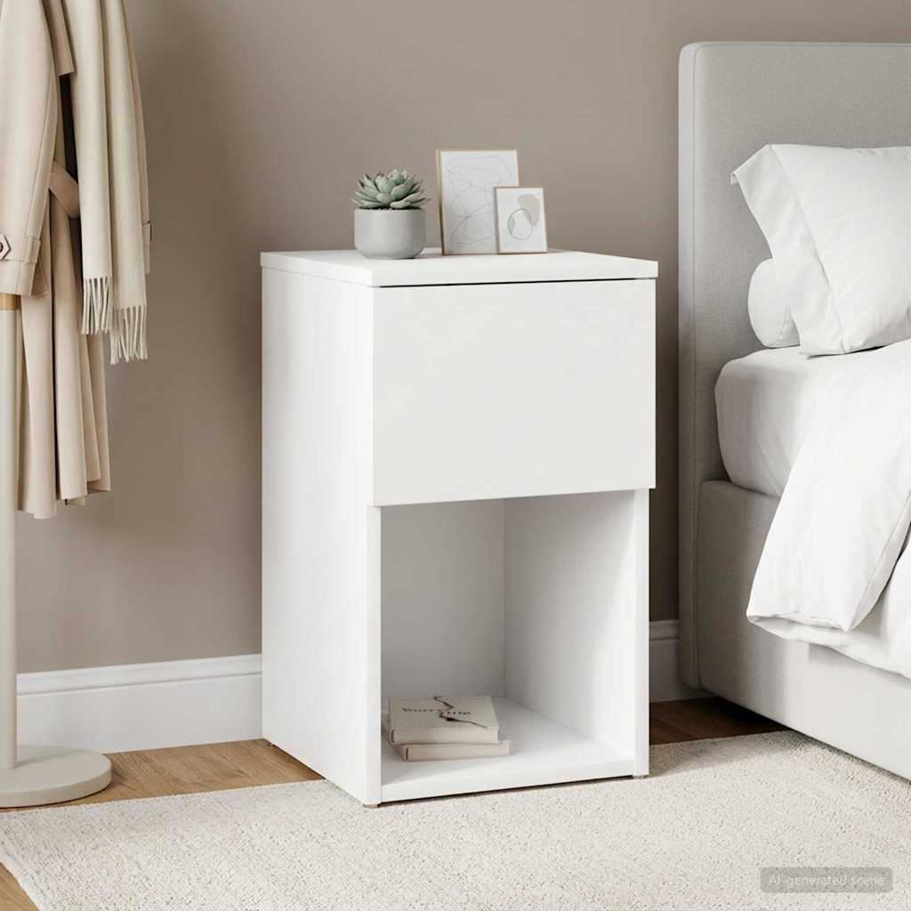 vidaXL Bed kast Wit 29 x 31,5 x 49 cm Bewerkt hout