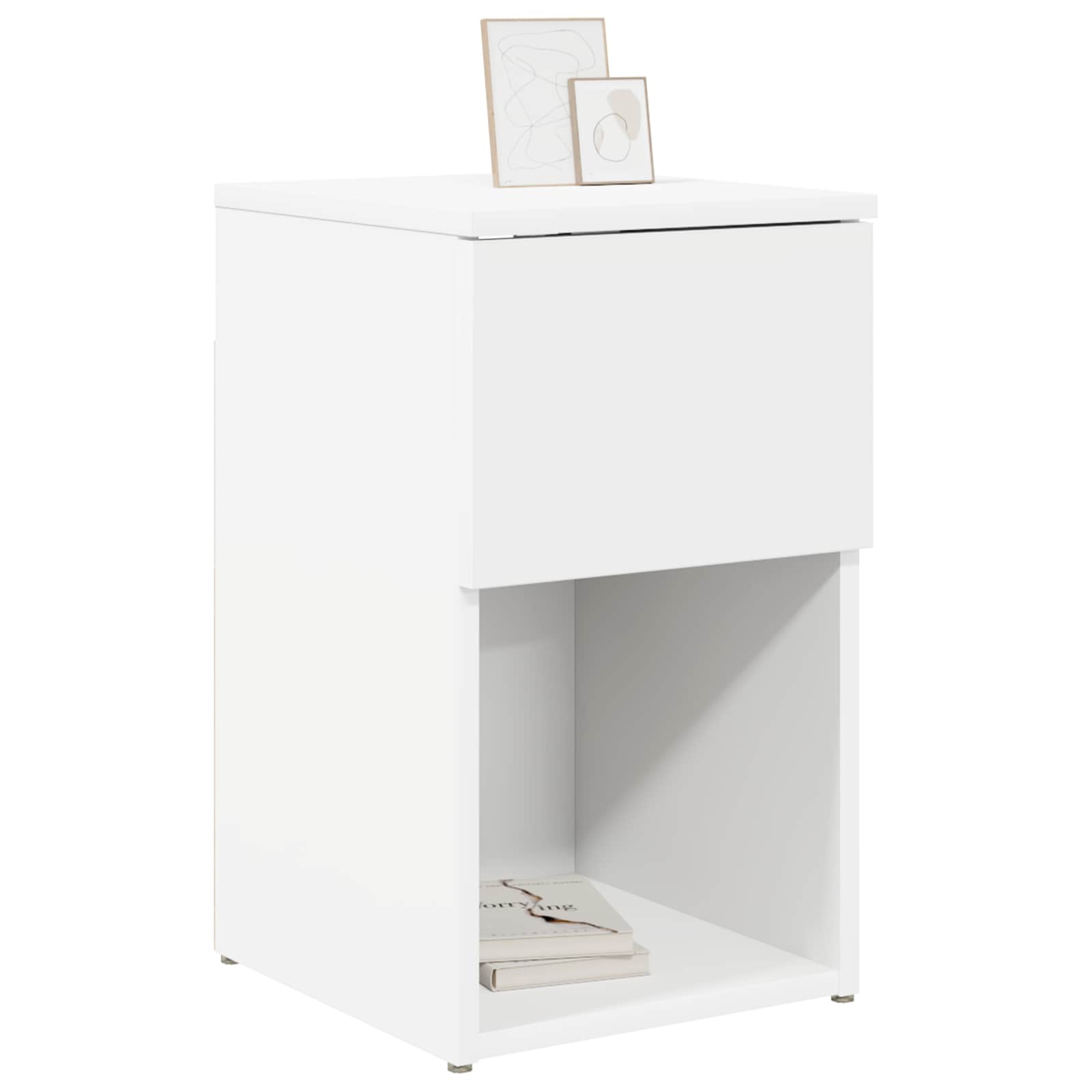 vidaXL Bed kast Wit 29 x 31,5 x 49 cm Bewerkt hout
