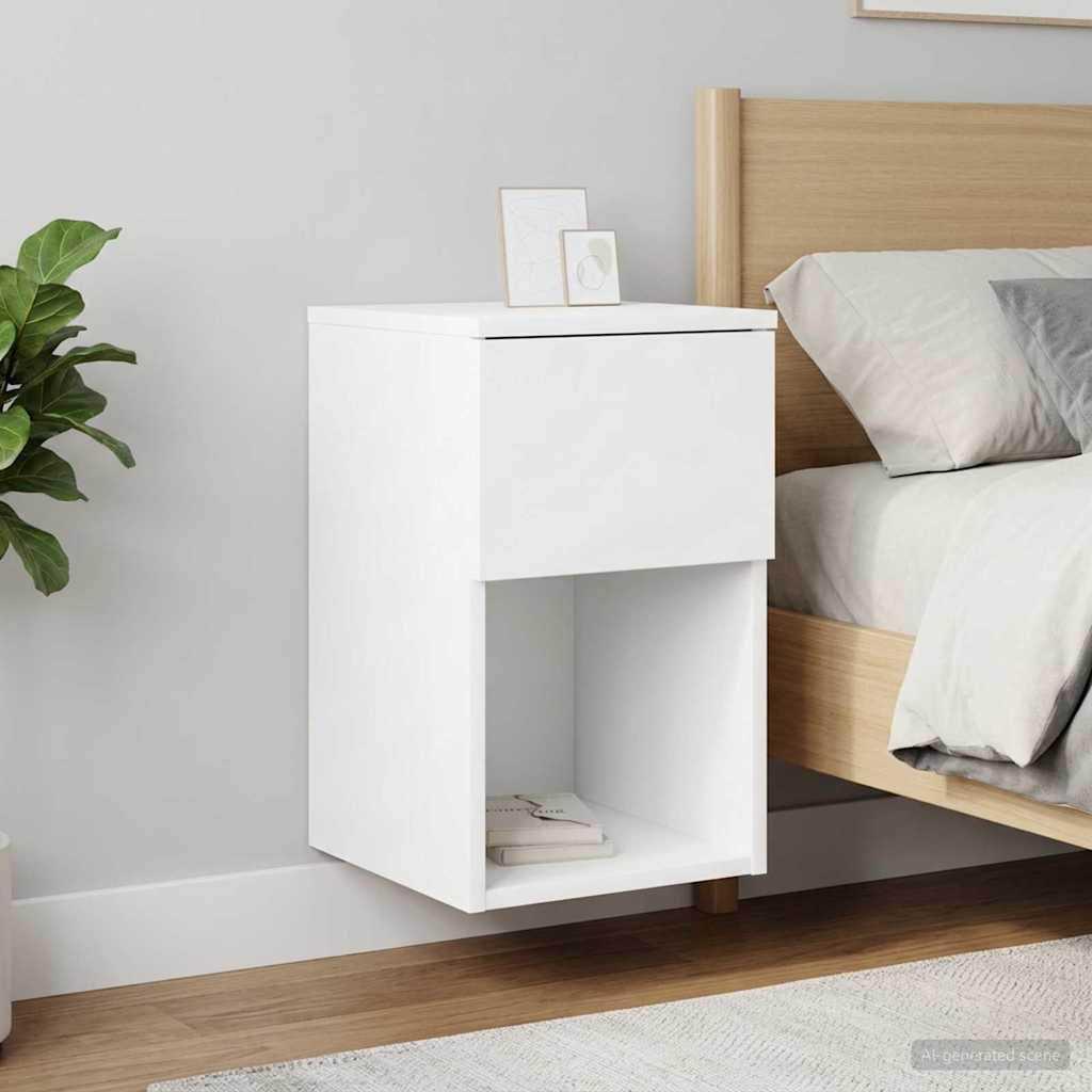 vidaXL Bed kast Wit 29 x 31,5 x 49 cm Bewerkt hout