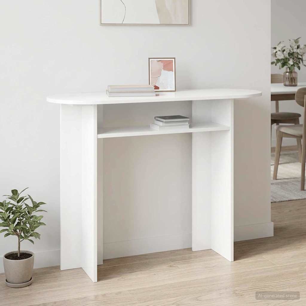 vidaXL Wandtafel met opslag Wit 100 x 39,5 x 75 cm Bewerkt hout