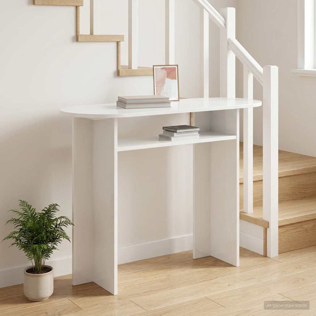 vidaXL Wandtafel met opslag Wit 100 x 39,5 x 75 cm Bewerkt hout