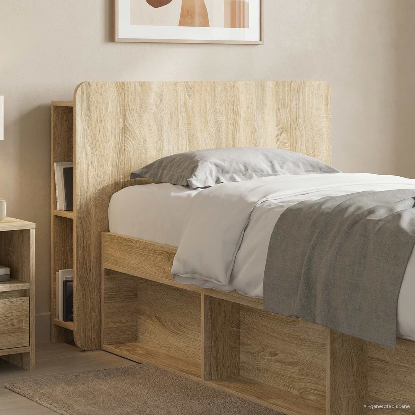 vidaXL Hoofdeinde kas Wit 135 x 18,5 x 80 cm Geconstrueerd hout