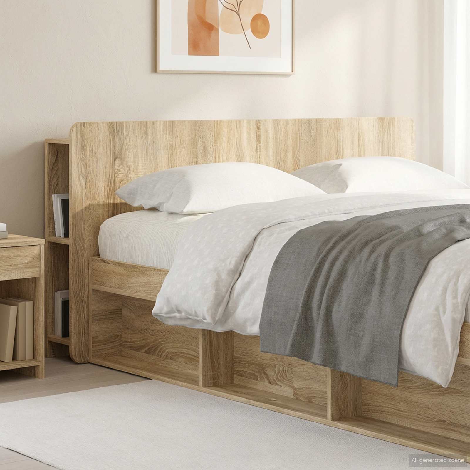 vidaXL Hoofdeinde kas Wit 135 x 18,5 x 80 cm Geconstrueerd hout