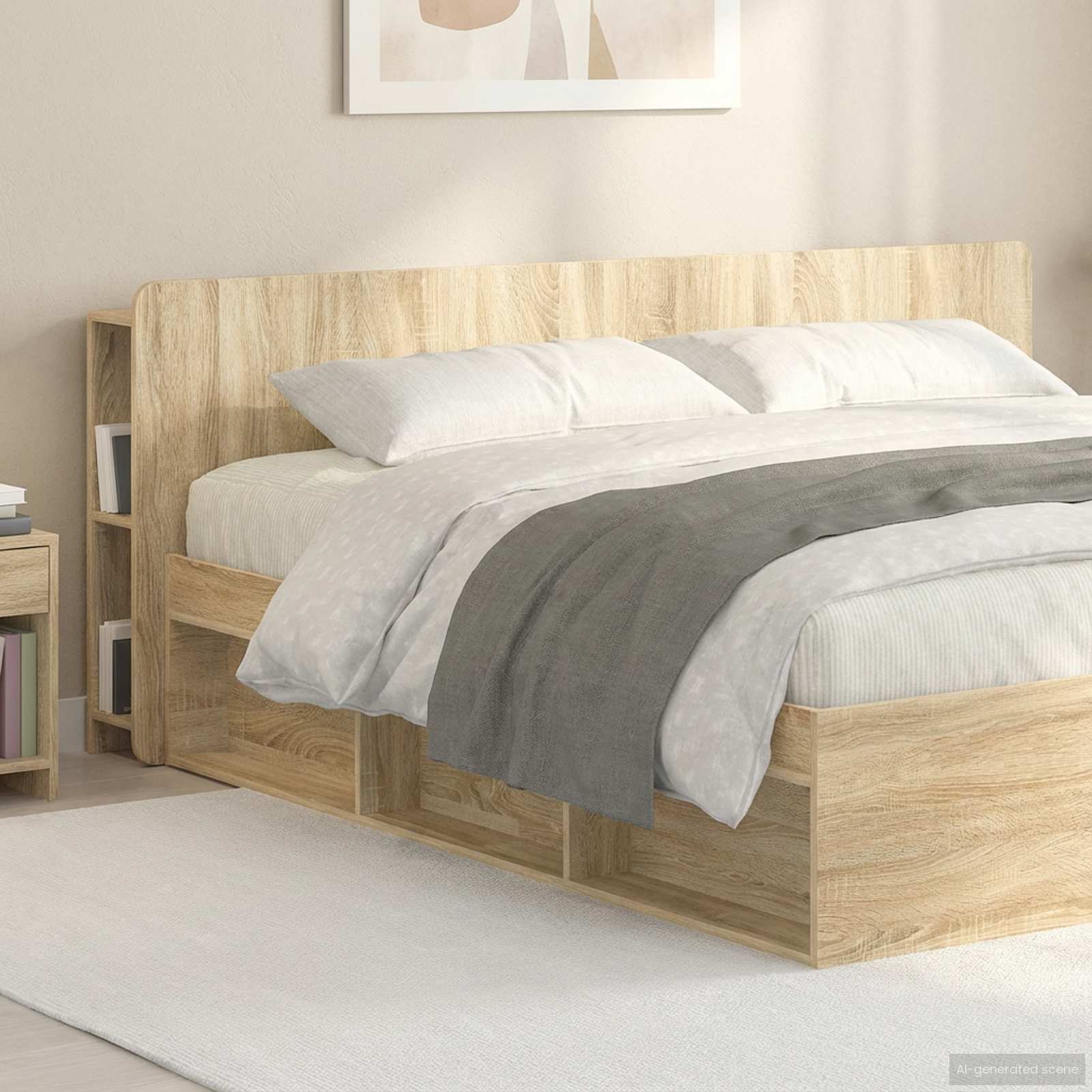 vidaXL Hoofdeinde kas Wit 135 x 18,5 x 80 cm Geconstrueerd hout