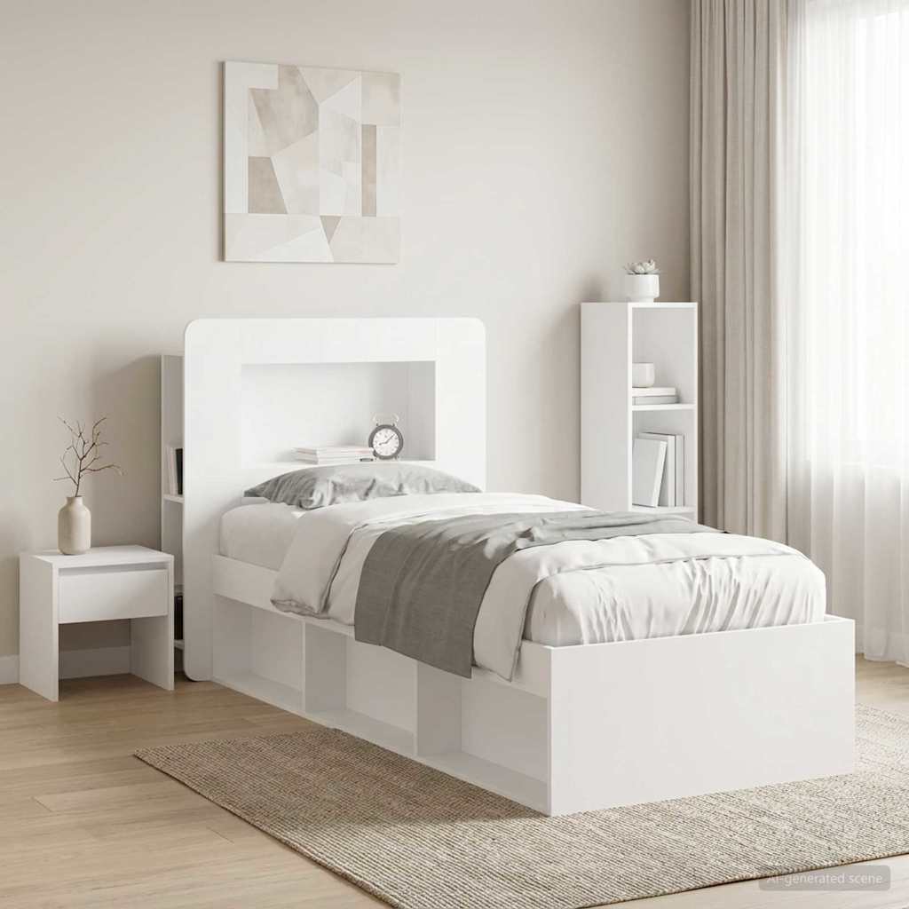 vidaXL Hoofdbordkast met opslag Gerookt Eiken 215 x 18,5 x 100 cm