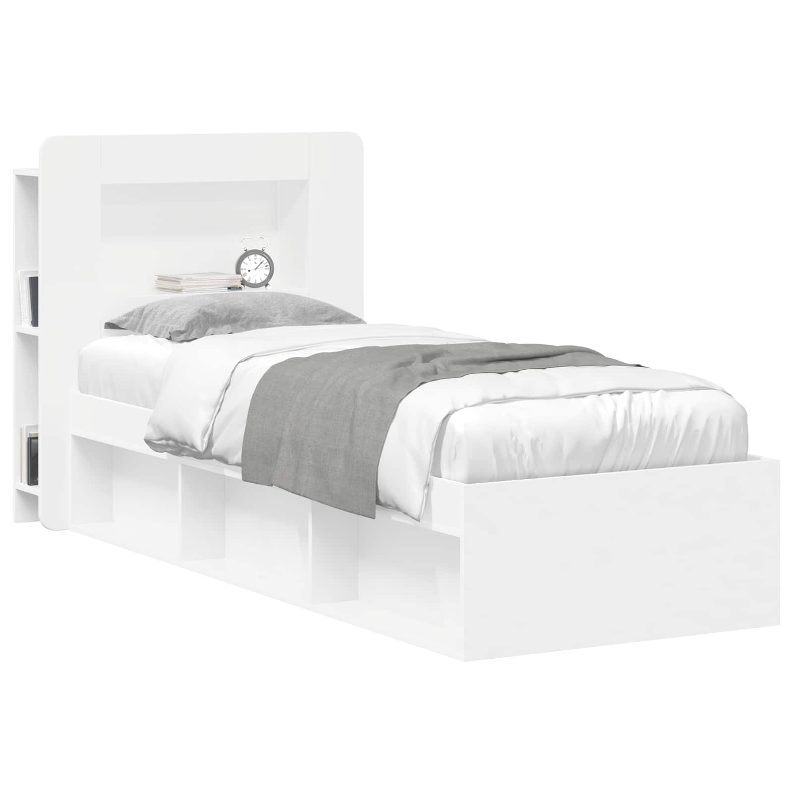 vidaXL Hoofdbordkast met opslag Gerookt Eiken 215 x 18,5 x 100 cm