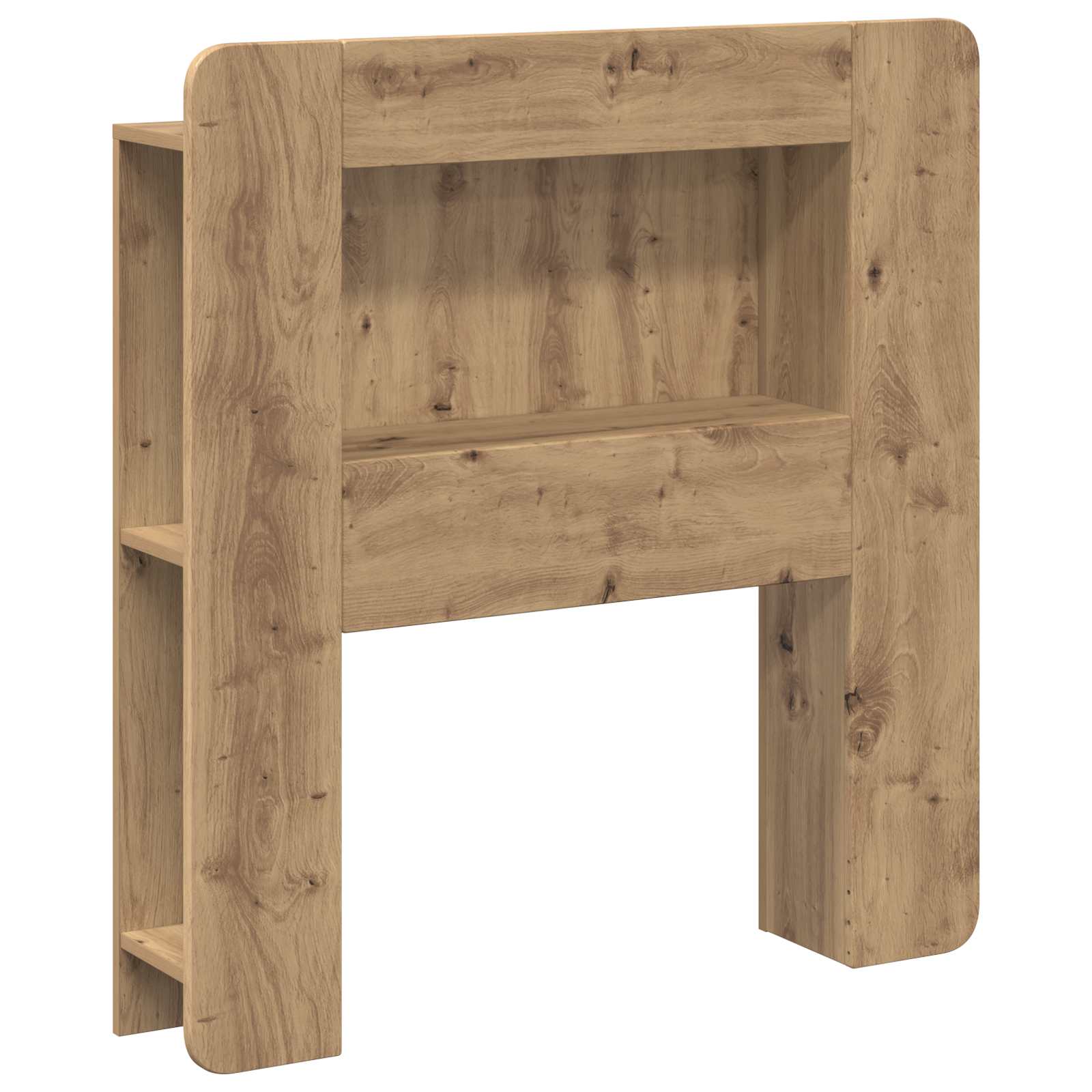 vidaXL Hoofdbordkast met opslag Gerookt Eiken 215 x 18,5 x 100 cm