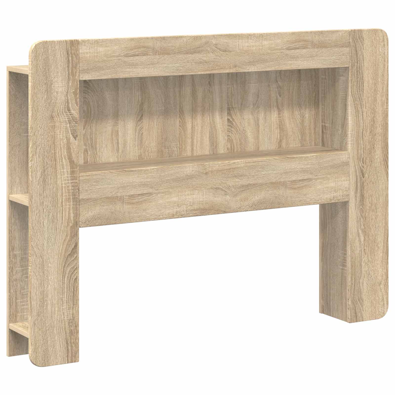 vidaXL Hoofdbordkast met opslag Gerookt Eiken 215 x 18,5 x 100 cm