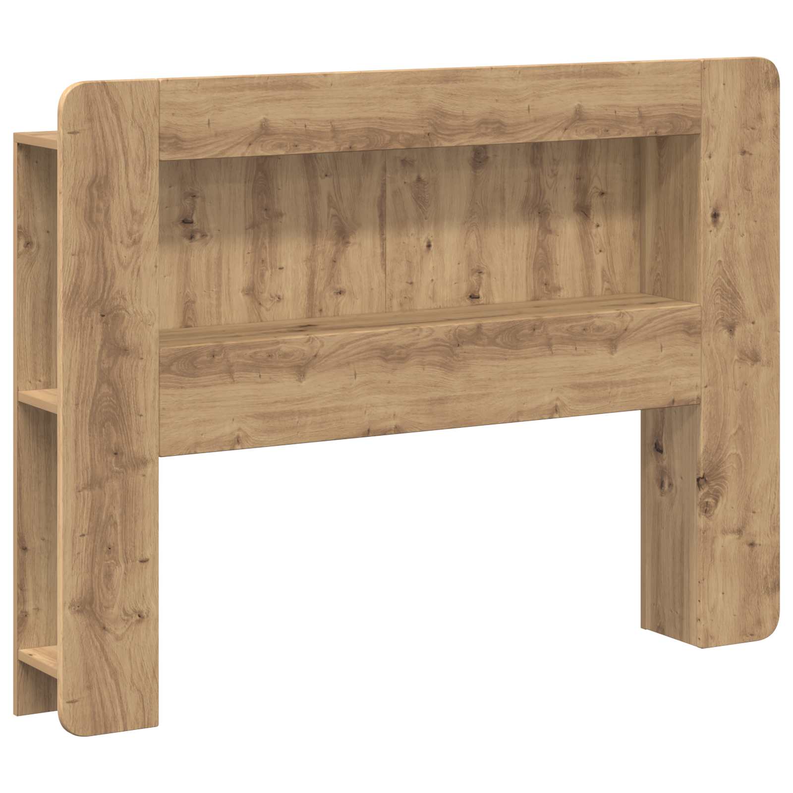vidaXL Hoofdbordkast met opslag Gerookt Eiken 215 x 18,5 x 100 cm