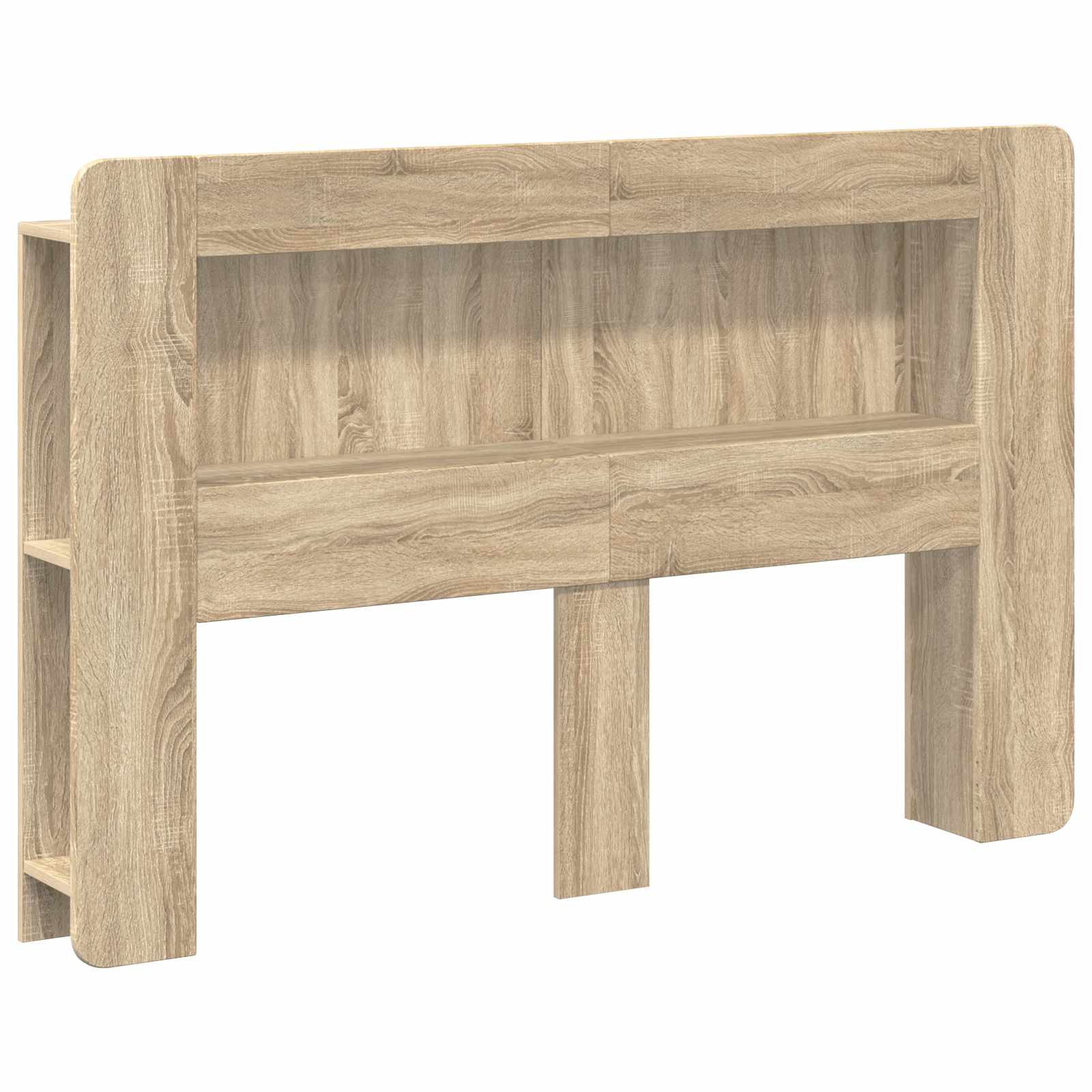 vidaXL Hoofdbordkast met opslag Gerookt Eiken 215 x 18,5 x 100 cm