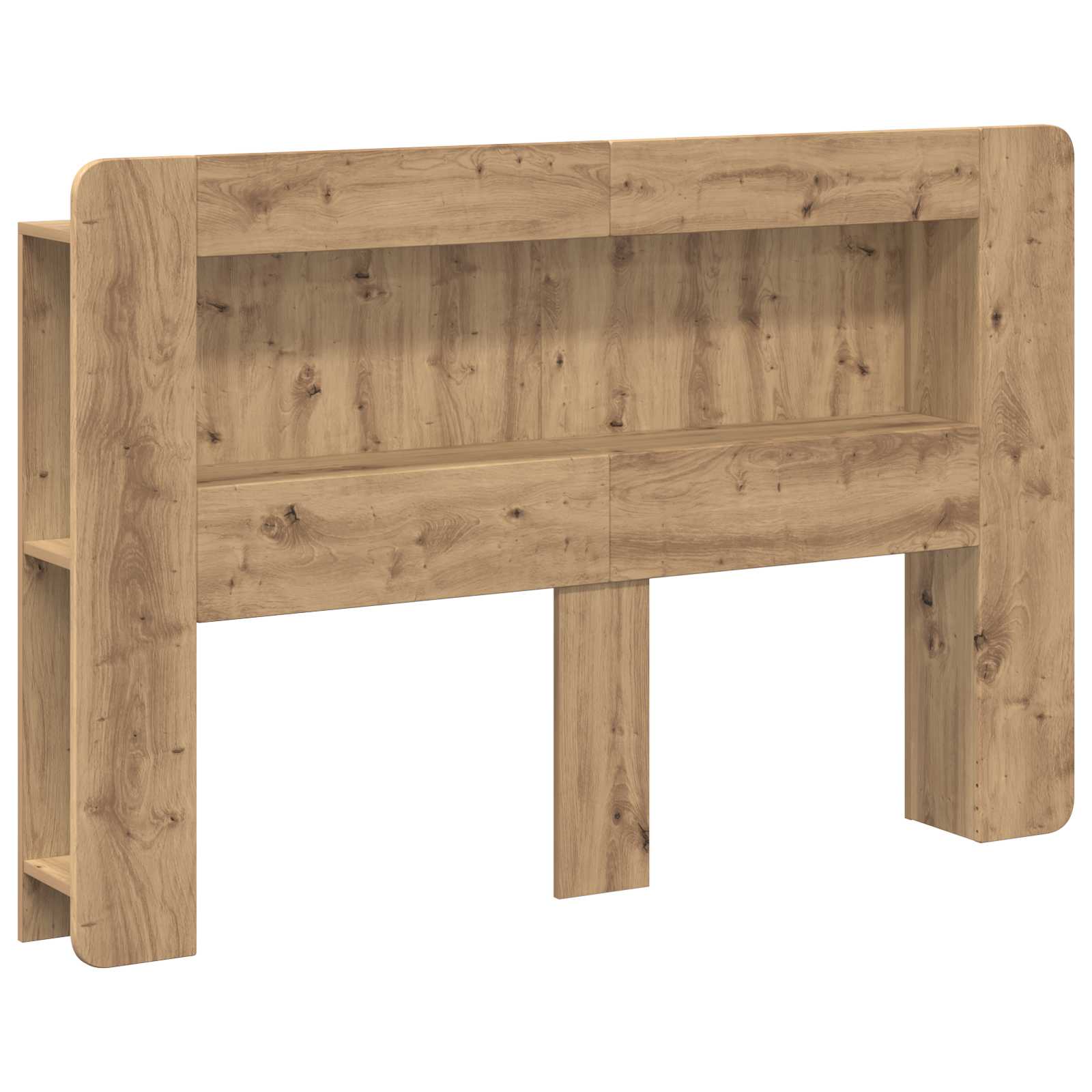 vidaXL Hoofdbordkast met opslag Gerookt Eiken 215 x 18,5 x 100 cm