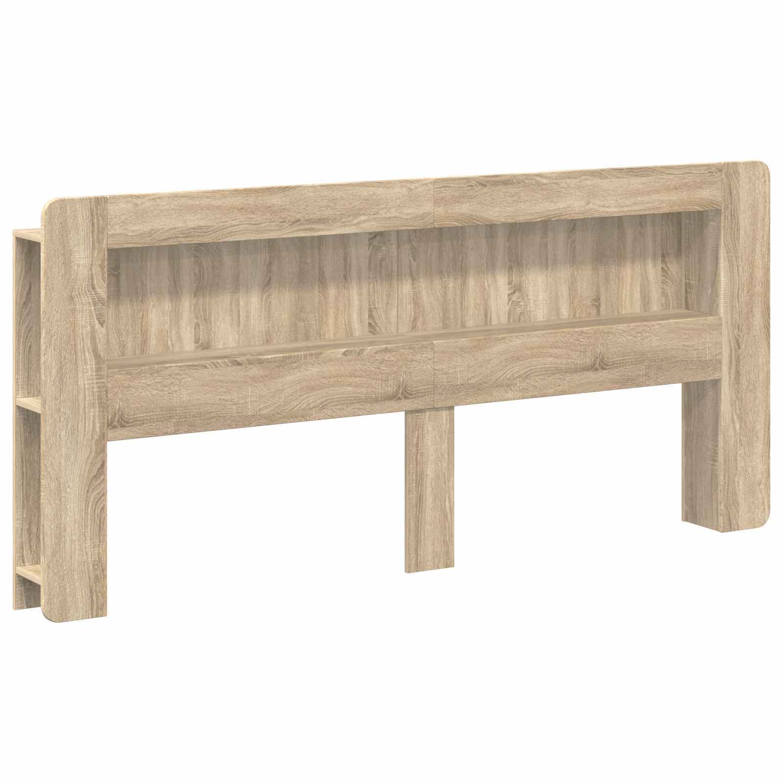 vidaXL Hoofdbordkast met opslag Gerookt Eiken 215 x 18,5 x 100 cm