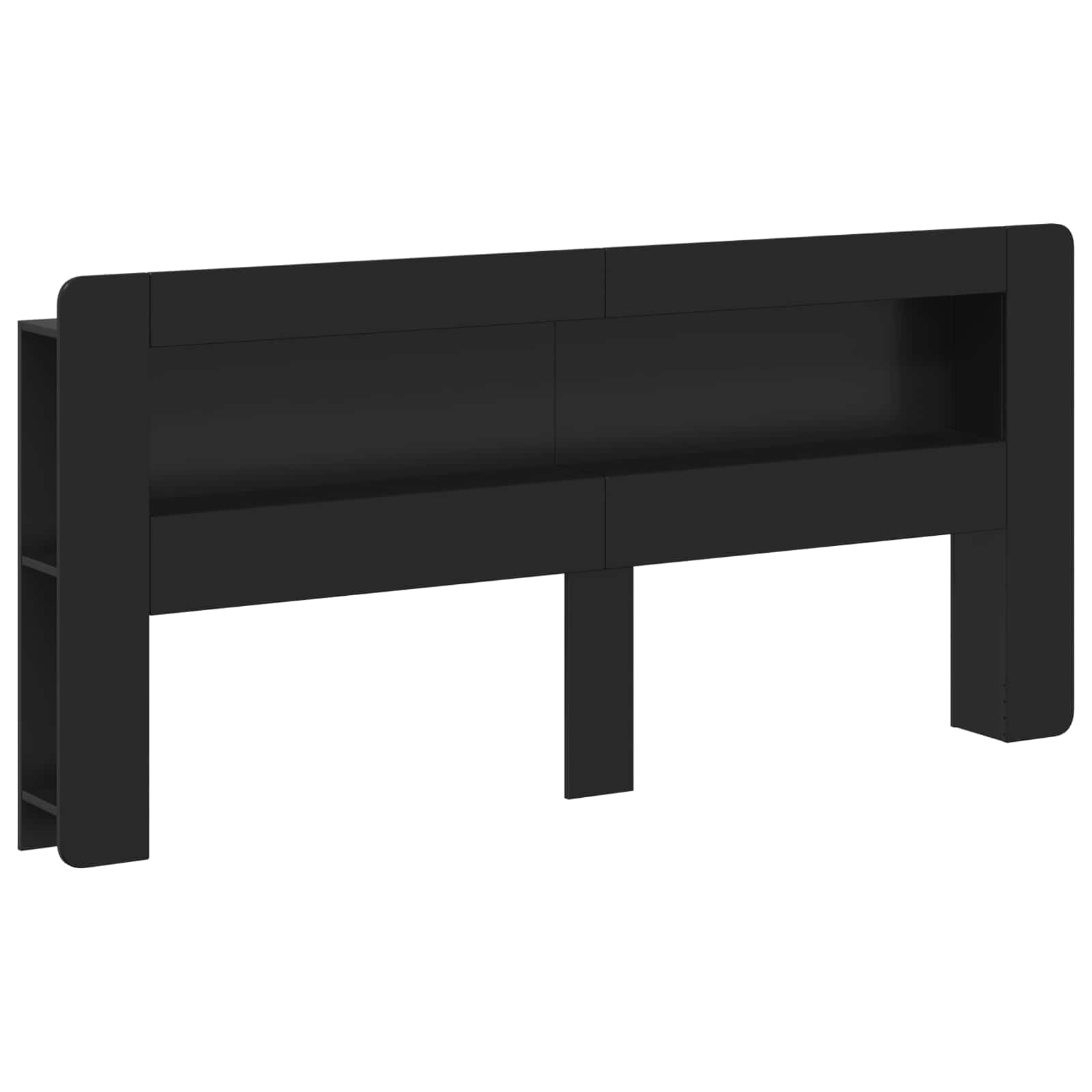 vidaXL Hoofdbordkast met opslag Gerookt Eiken 215 x 18,5 x 100 cm