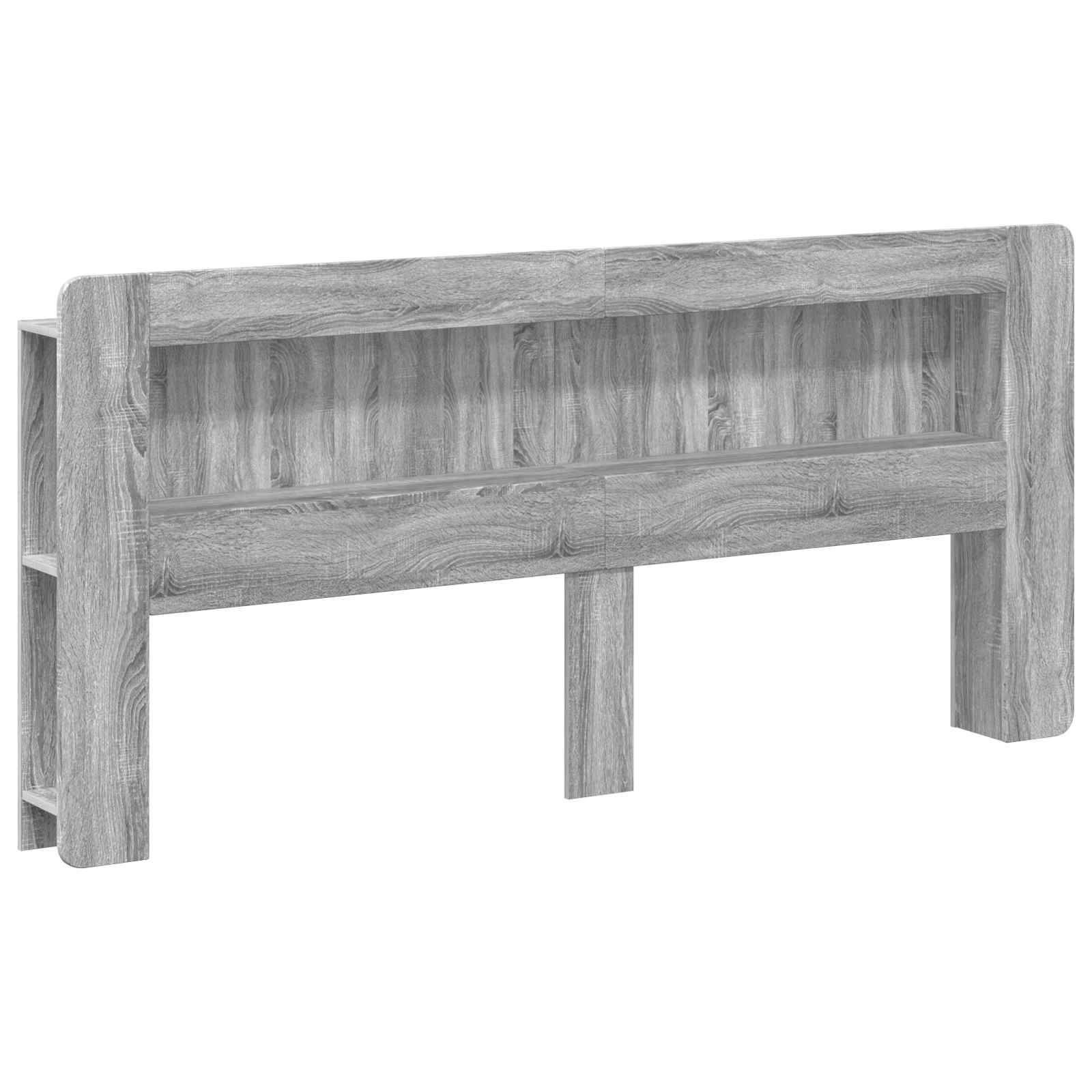 vidaXL Hoofdbordkast met opslag Gerookt Eiken 215 x 18,5 x 100 cm