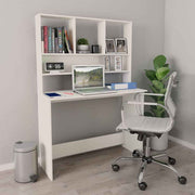 vidaXL Bureau met schappen 110x45x157 cm bewerkt hout wit