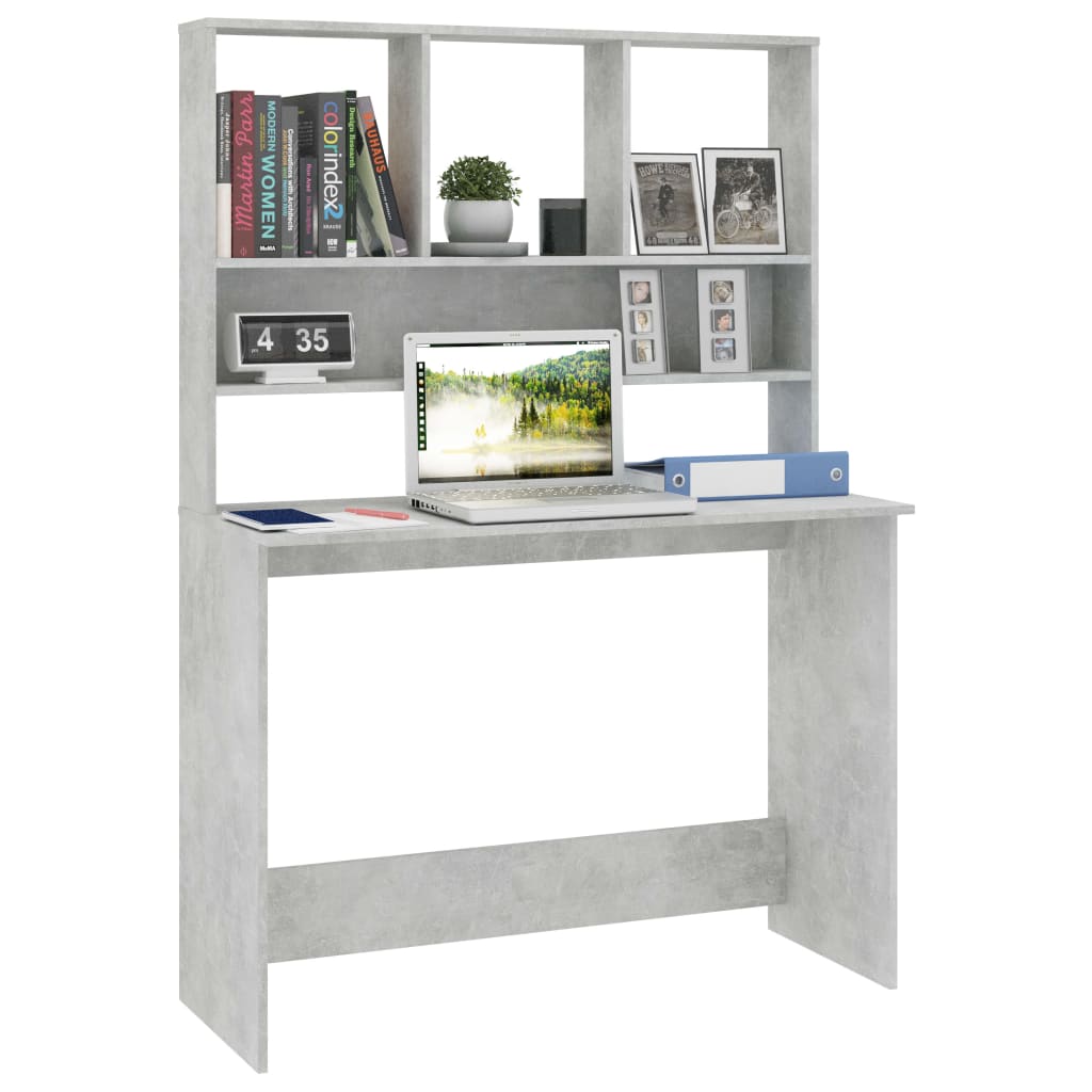 vidaXL Bureau met schappen 110x45x157 cm bewerkt hout wit