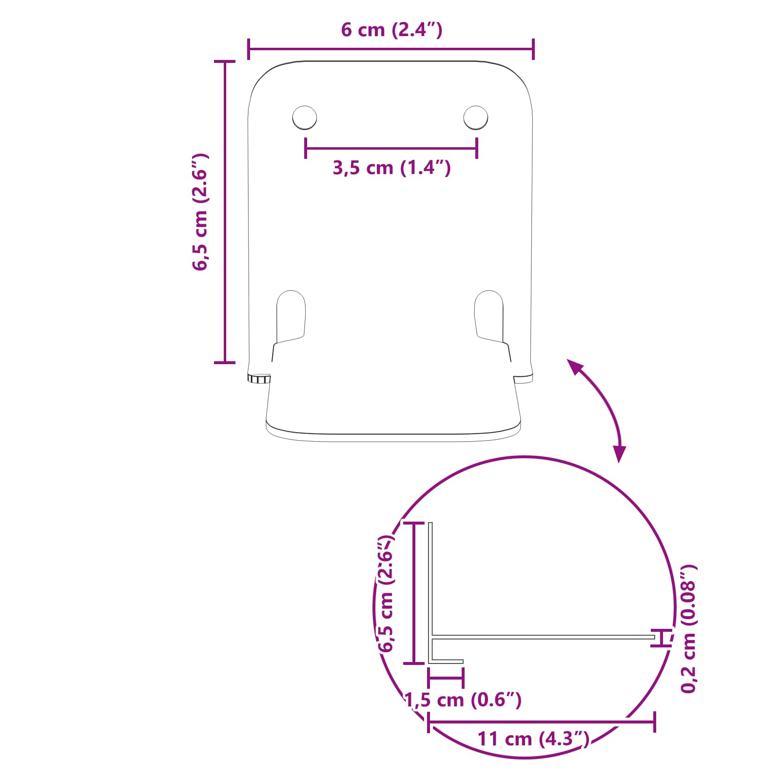 vidaXL Onzichtbare Zwevende Plank 4 pcs Zwart 6 x 11 x 6.5 cm Metaal