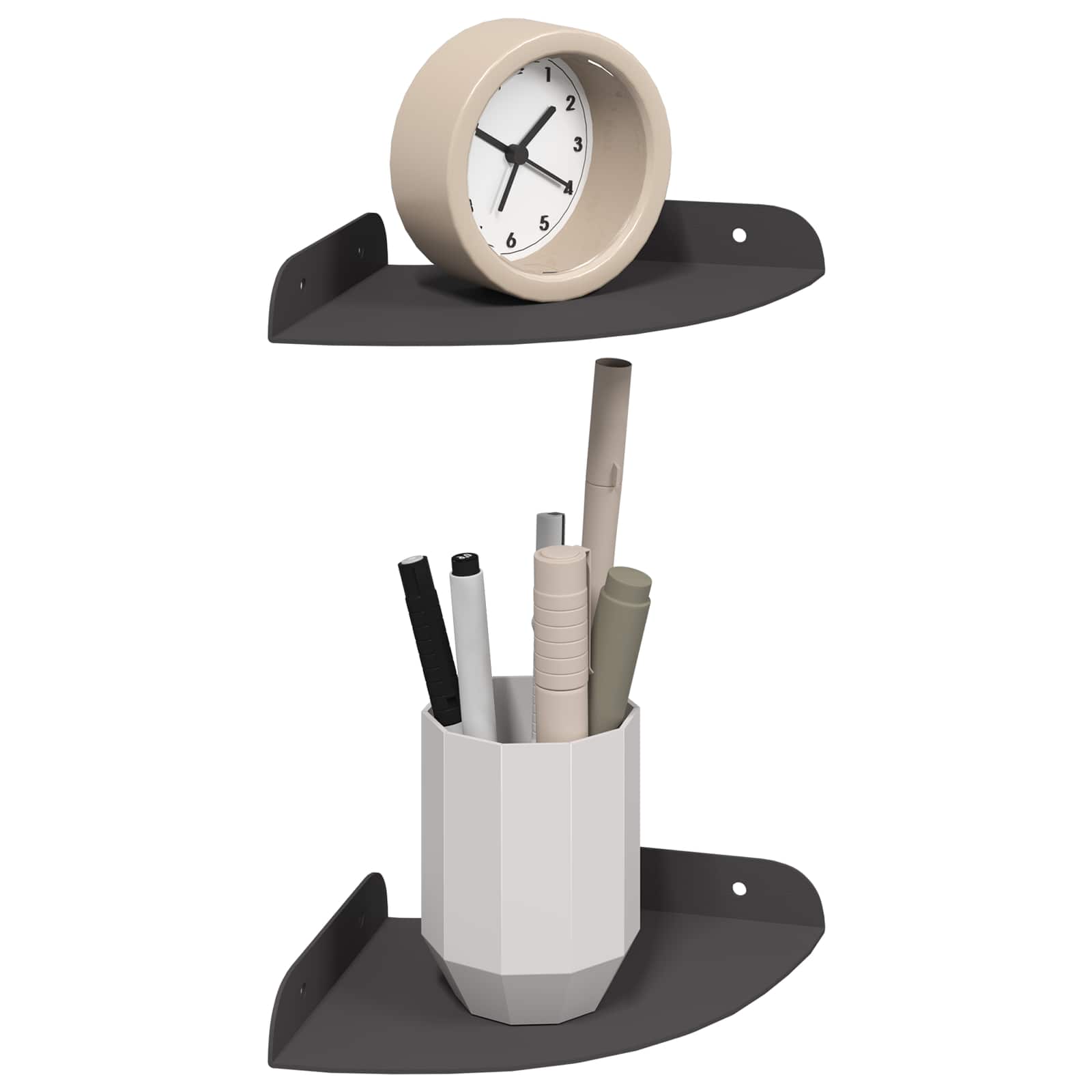 vidaXL Wandplank met plank met opslag 2 pcs Zwart 18 x 18 x 2.3 cm