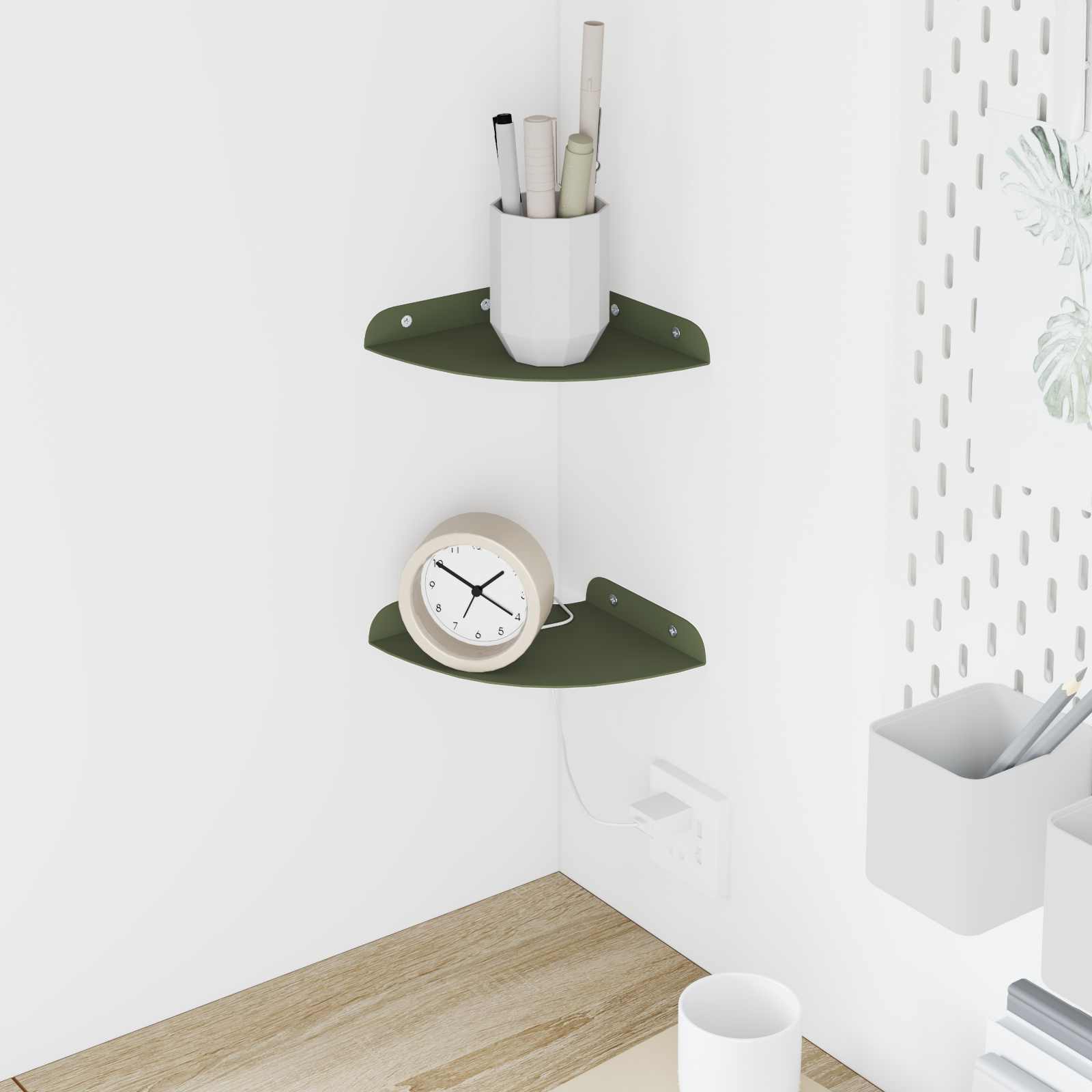 vidaXL Wandplank met plank met opslag 2 pcs Zwart 18 x 18 x 2.3 cm