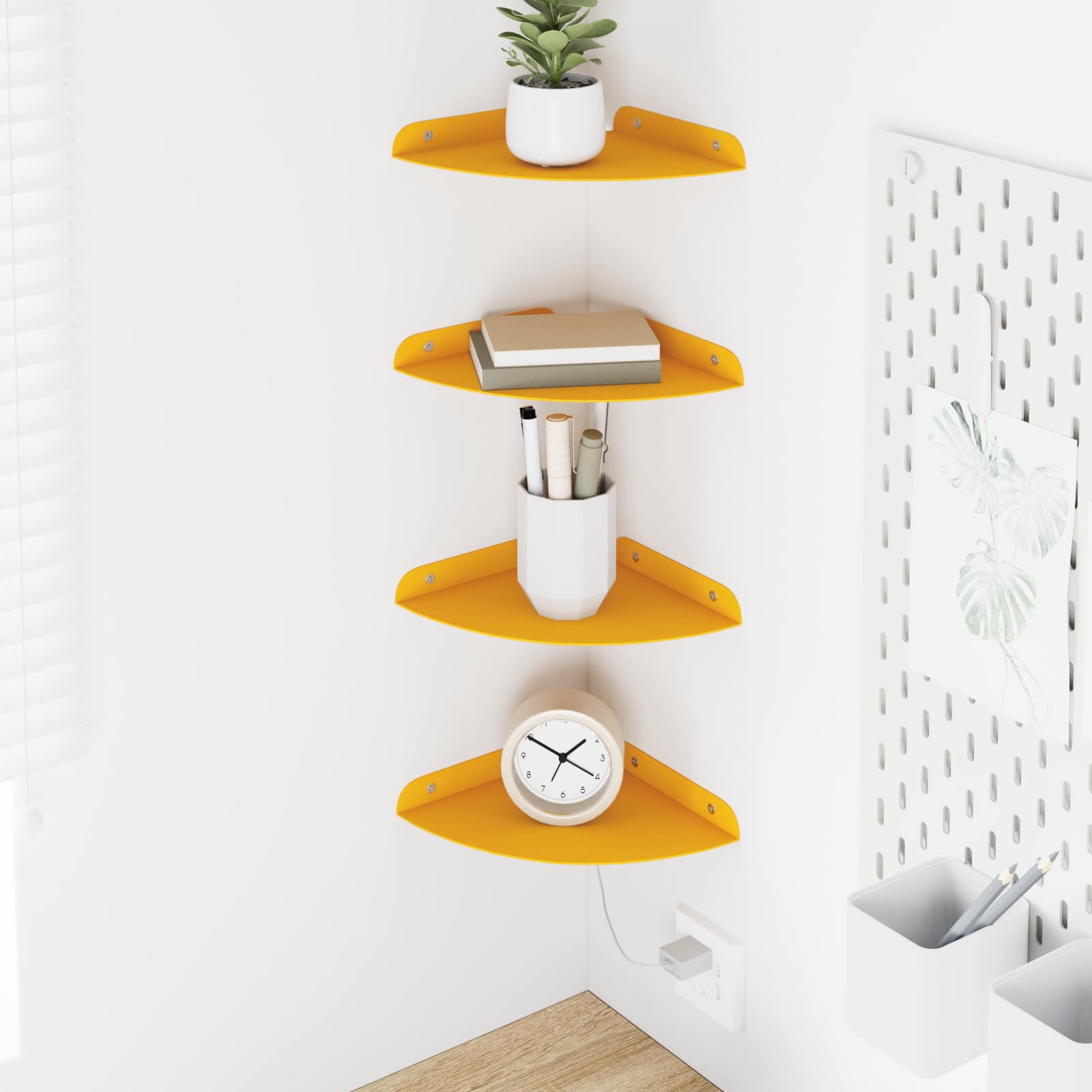 vidaXL Wandplank met plank met opslag 2 pcs Zwart 18 x 18 x 2.3 cm