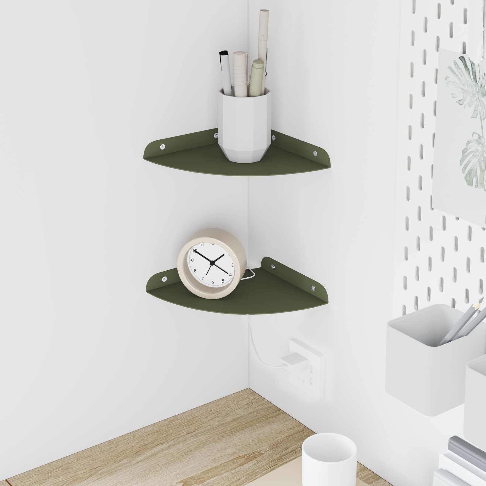 vidaXL Wandplank met plank met opslag 2 pcs Zwart 18 x 18 x 2.3 cm