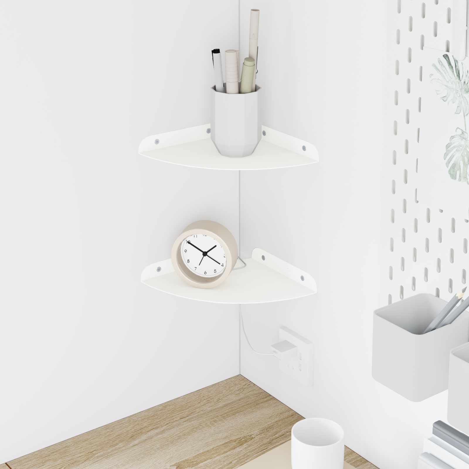 vidaXL Wandplank met plank met opslag 2 pcs Zwart 18 x 18 x 2.3 cm