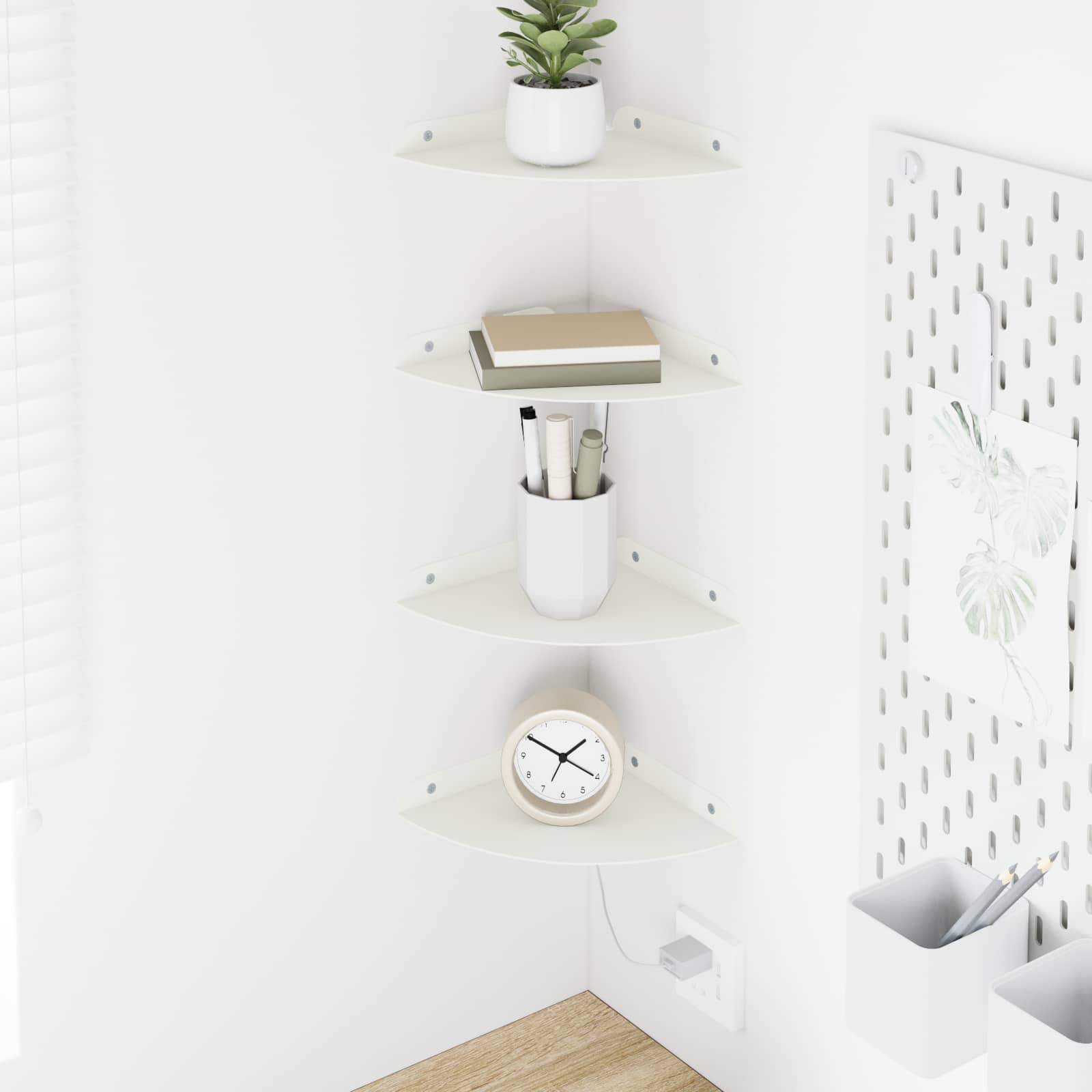 vidaXL Wandplank met plank met opslag 2 pcs Zwart 18 x 18 x 2.3 cm