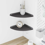 vidaXL Wandplank met plank met opslag 2 pcs Zwart 18 x 18 x 2.3 cm