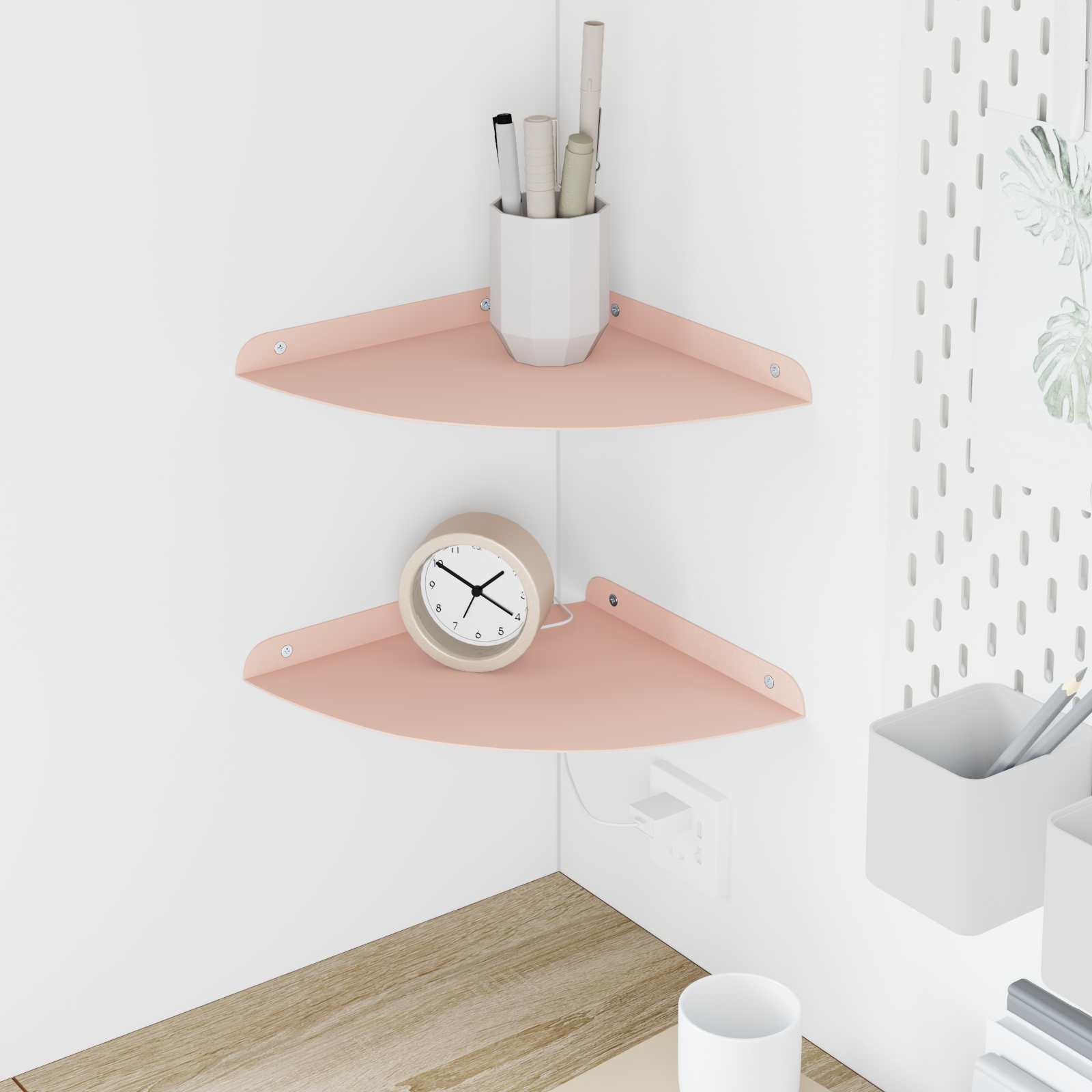 vidaXL Wandplank met plank met opslag 2 pcs Zwart 18 x 18 x 2.3 cm