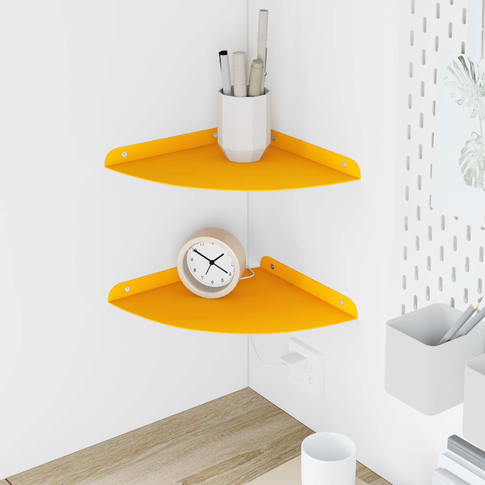 vidaXL Wandplank met plank met opslag 2 pcs Zwart 18 x 18 x 2.3 cm