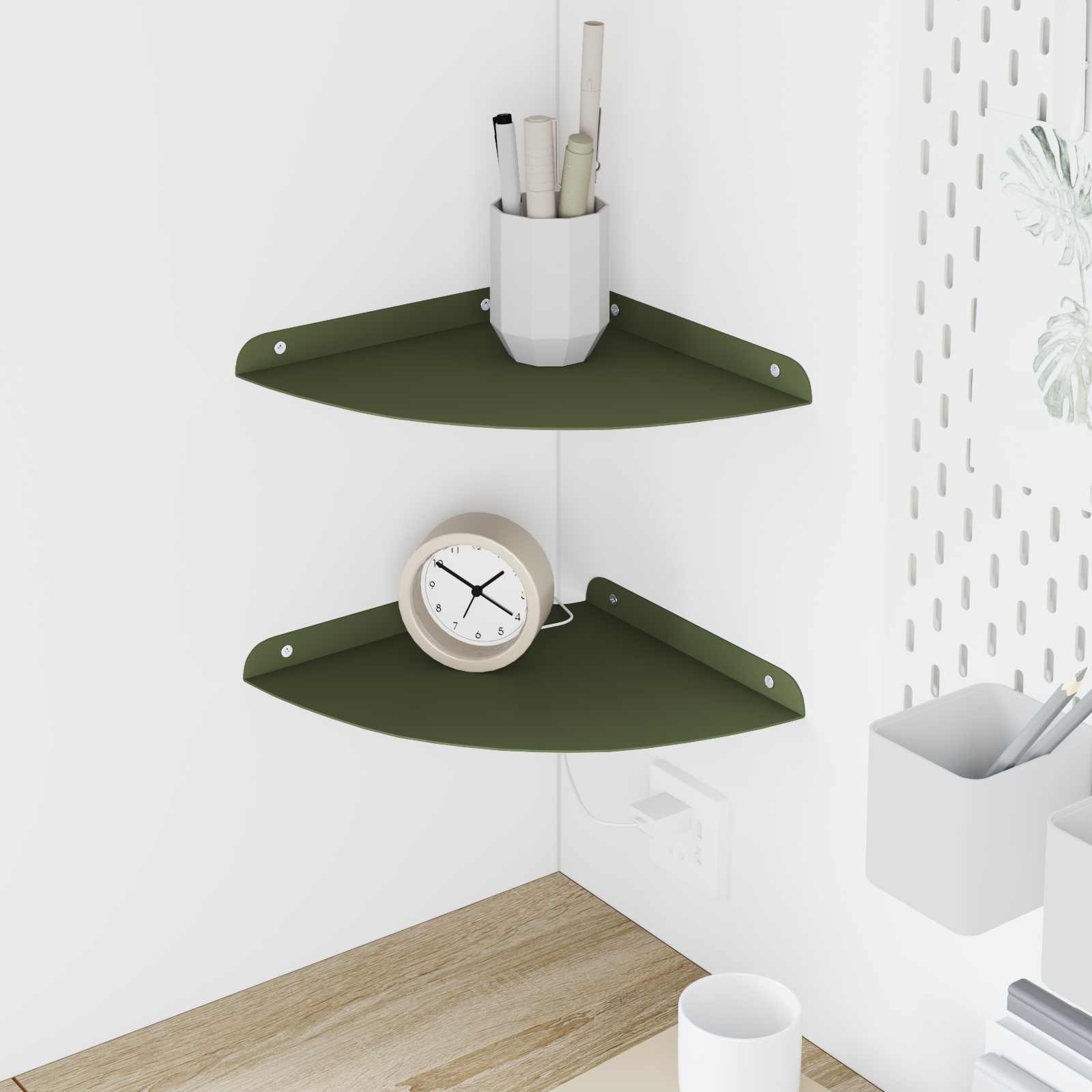 vidaXL Wandplank met plank met opslag 2 pcs Zwart 18 x 18 x 2.3 cm