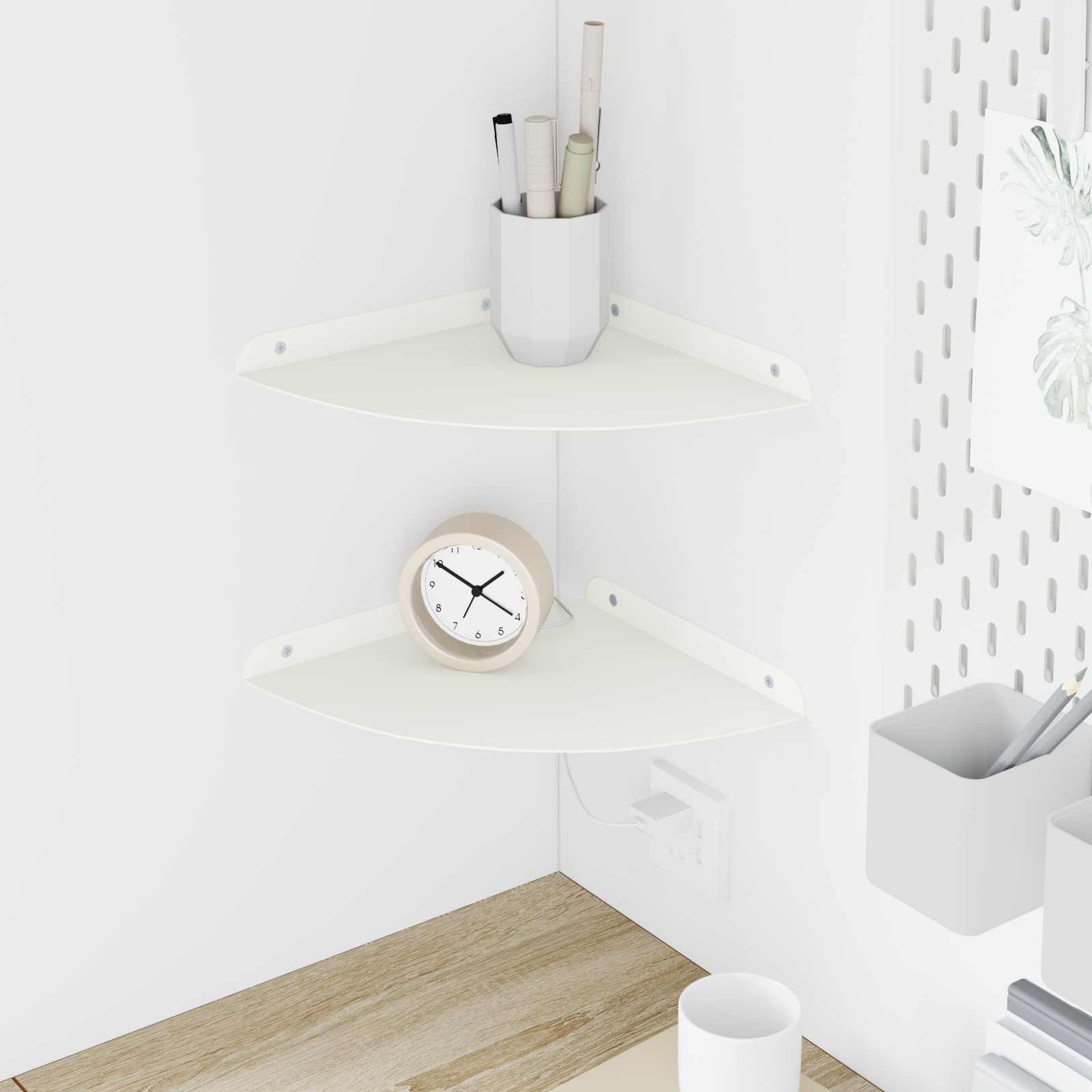 vidaXL Wandplank met plank met opslag 2 pcs Zwart 18 x 18 x 2.3 cm